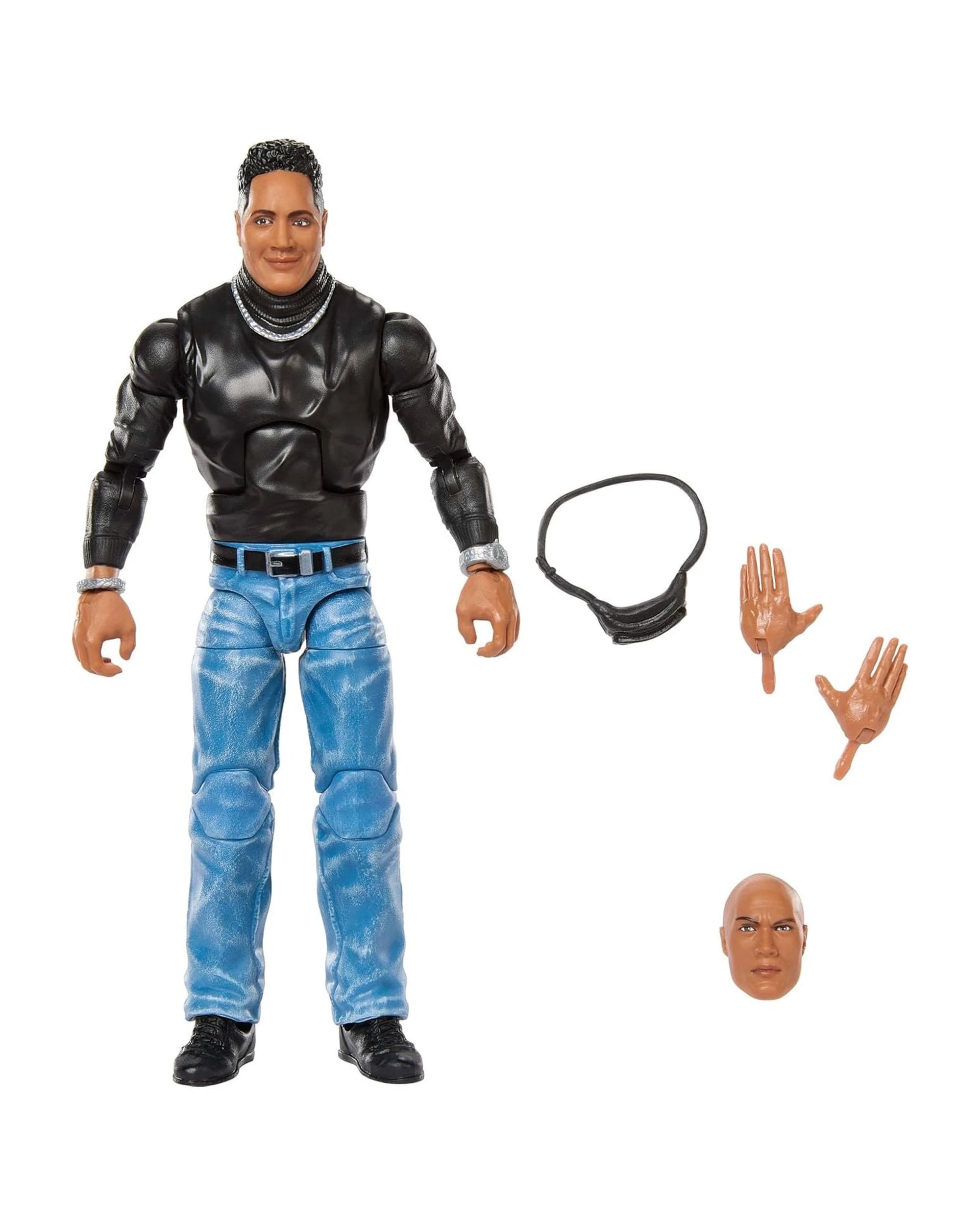 2 WWE Elite Collection The Rock with Fanny Pack Action Figure, 2 of 6