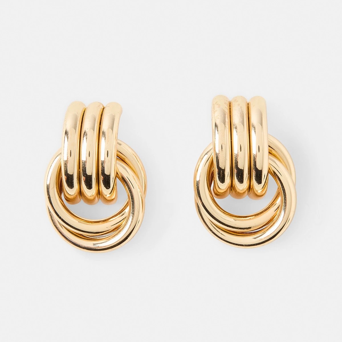 1 Mini Round Doorknocker Earrings - Gold Tone, 1 of 5