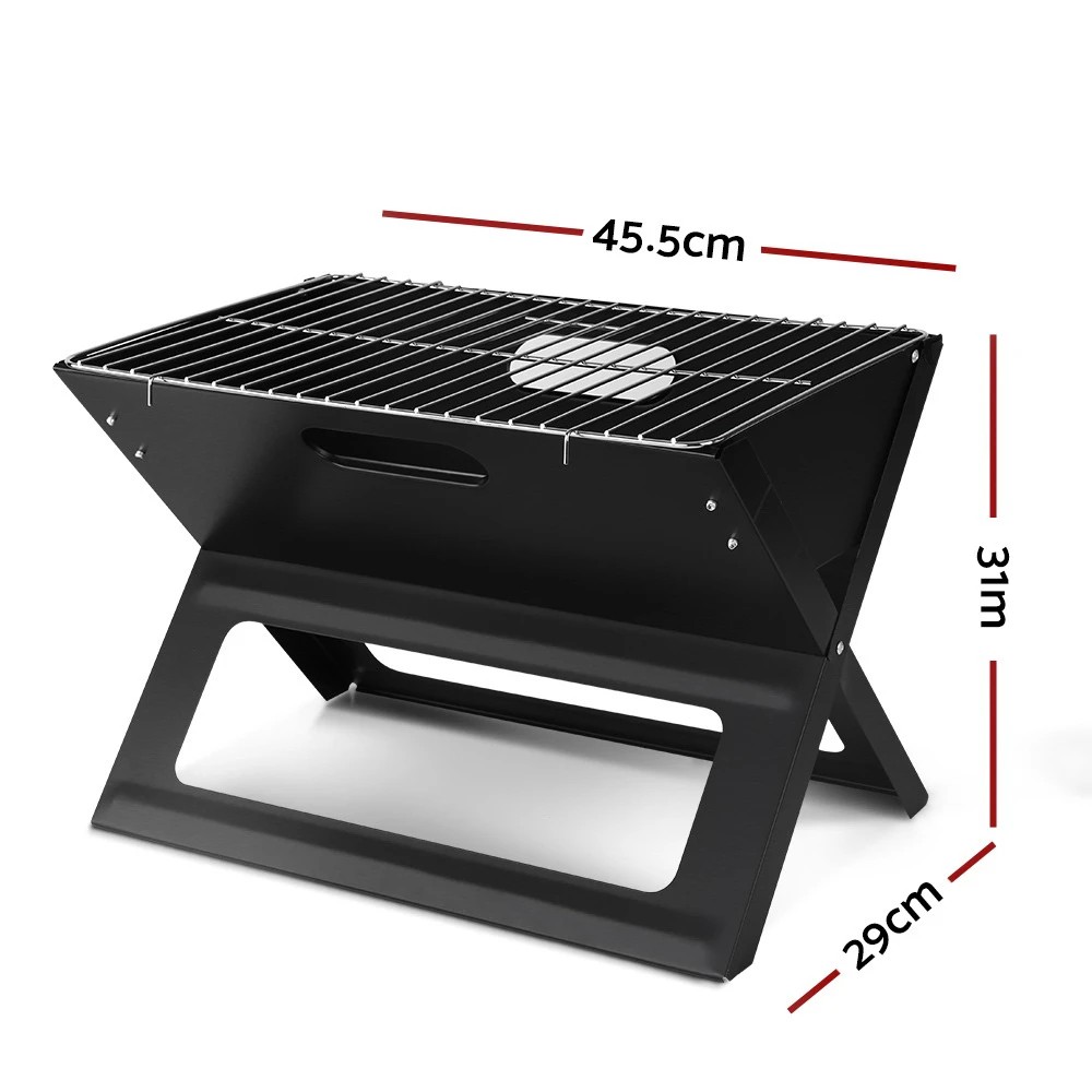 2 Grillz BBQ Grill  Smoker Foldable - Black, 2 of 6