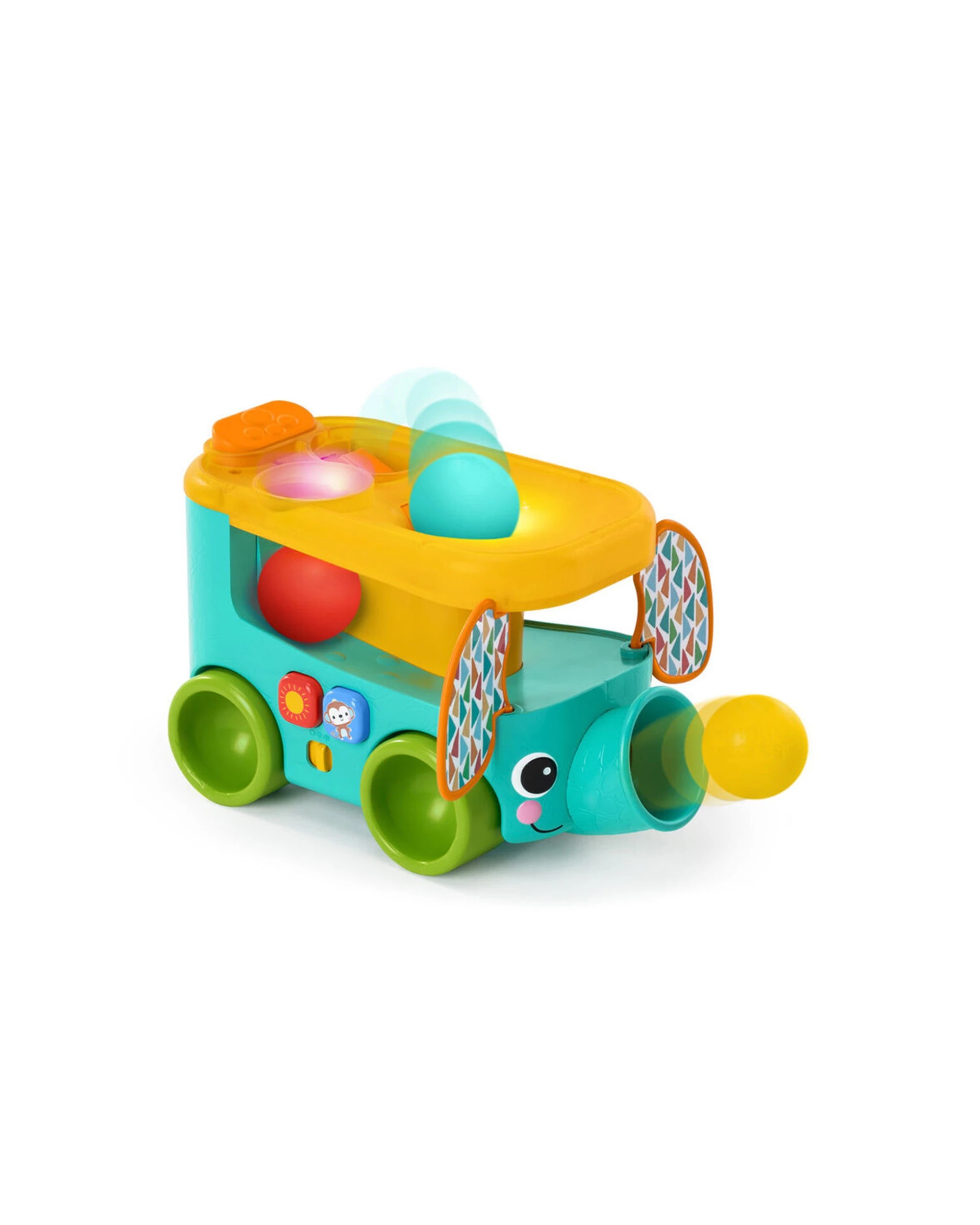 1 Bright Starts Pop And Roll Safari Bus Ball Toy Lights And Sounds 6 Months - Multi, 1 of 7