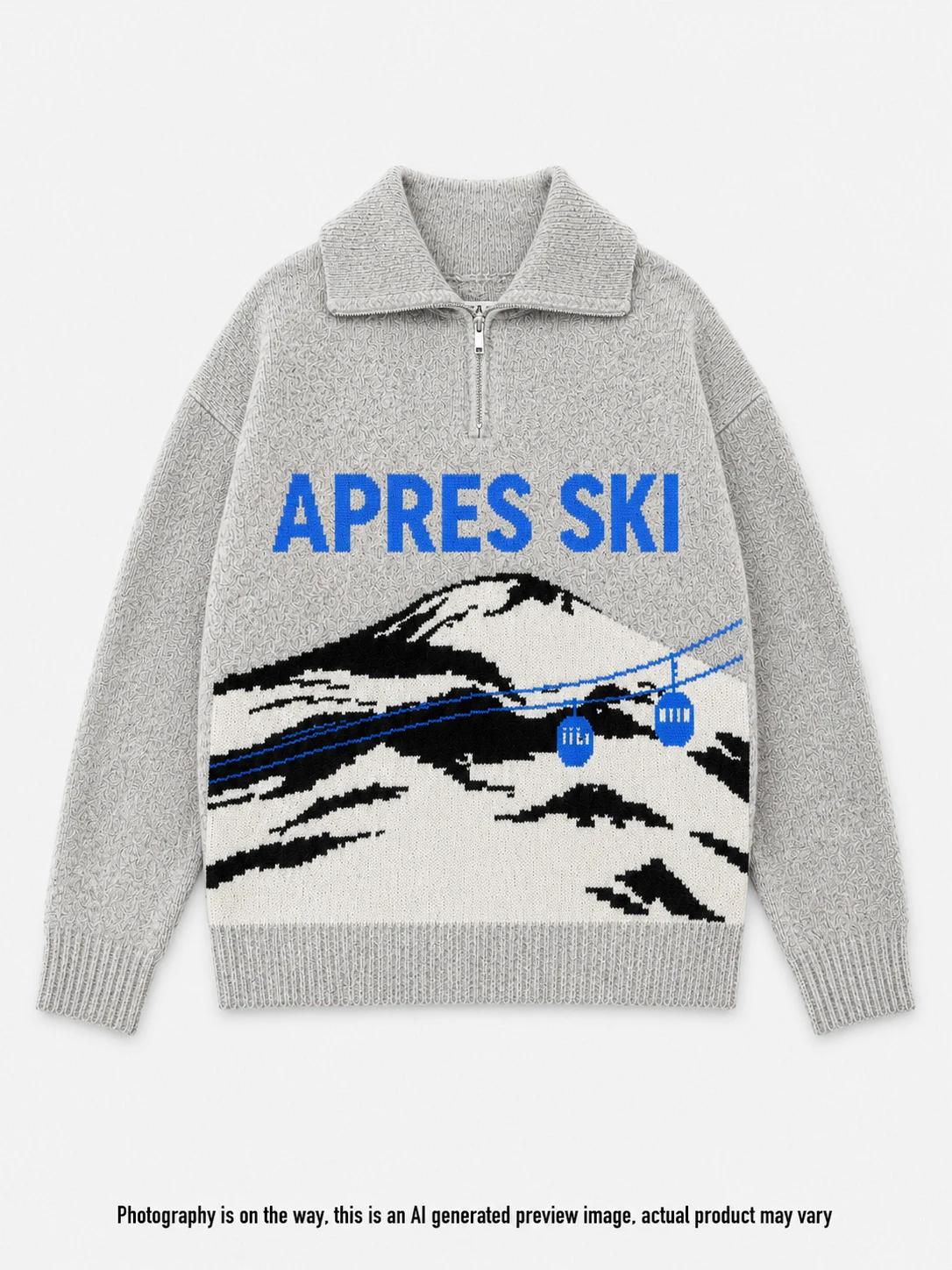 1 Quarter Zip Jacquard Jumper Apres Ski, 1 of 1