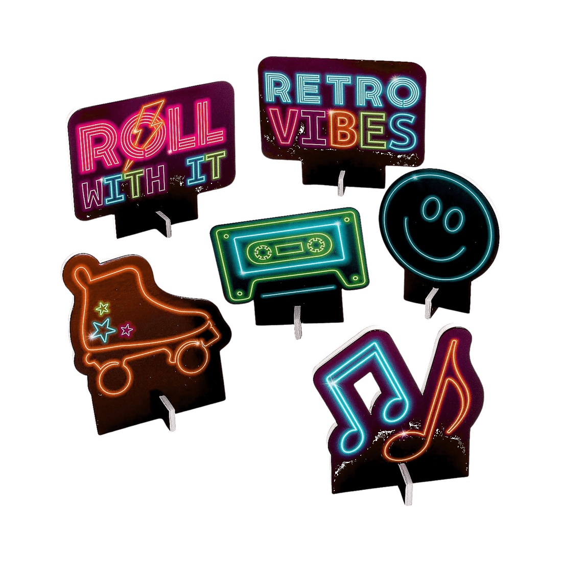 1 Fun Express Disco Vibes Foam Centrepieces Pack of 6, 1 of 1