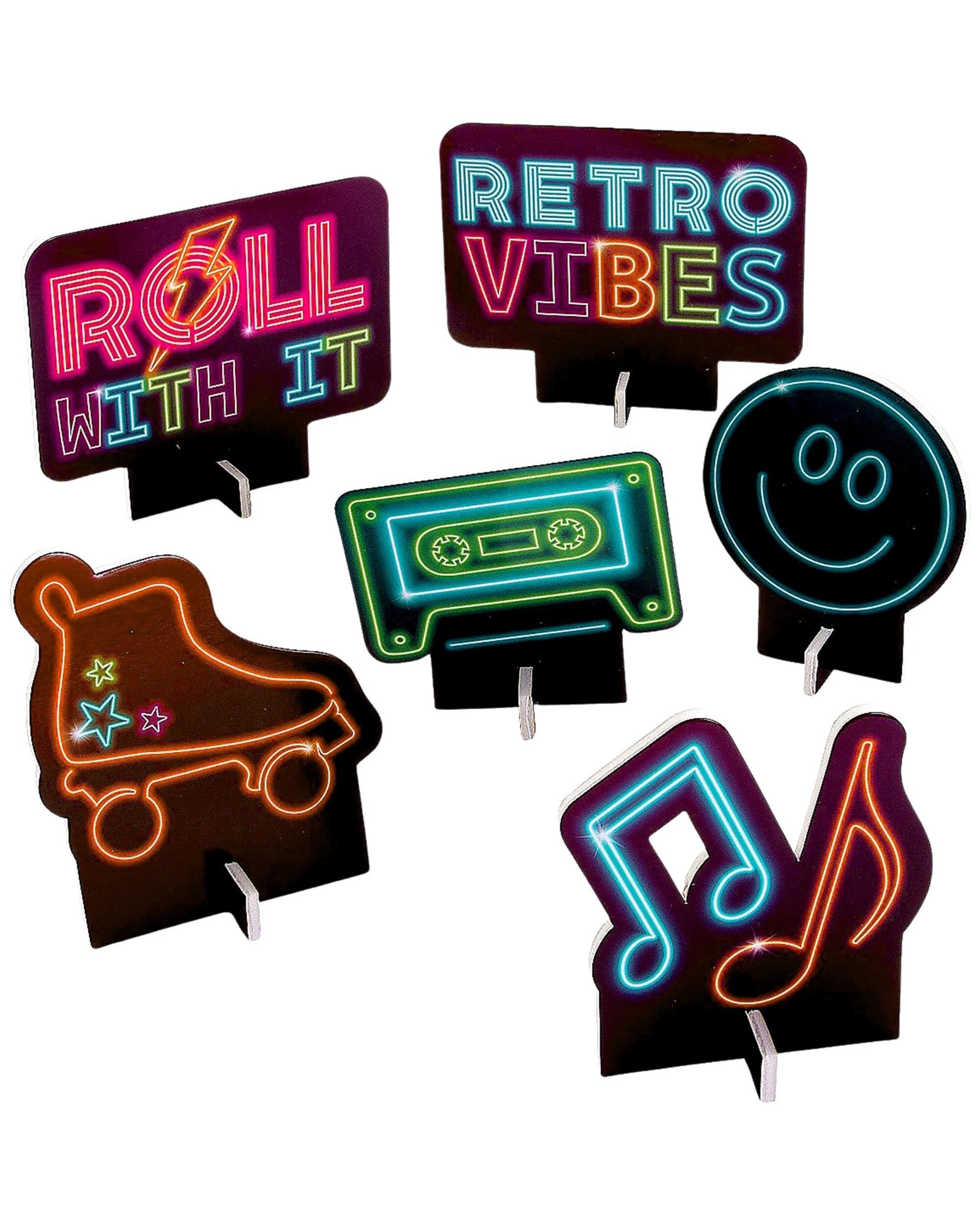 1 Partyrama Disco Vibes Foam Centrepieces Pack of 6, 1 of 1