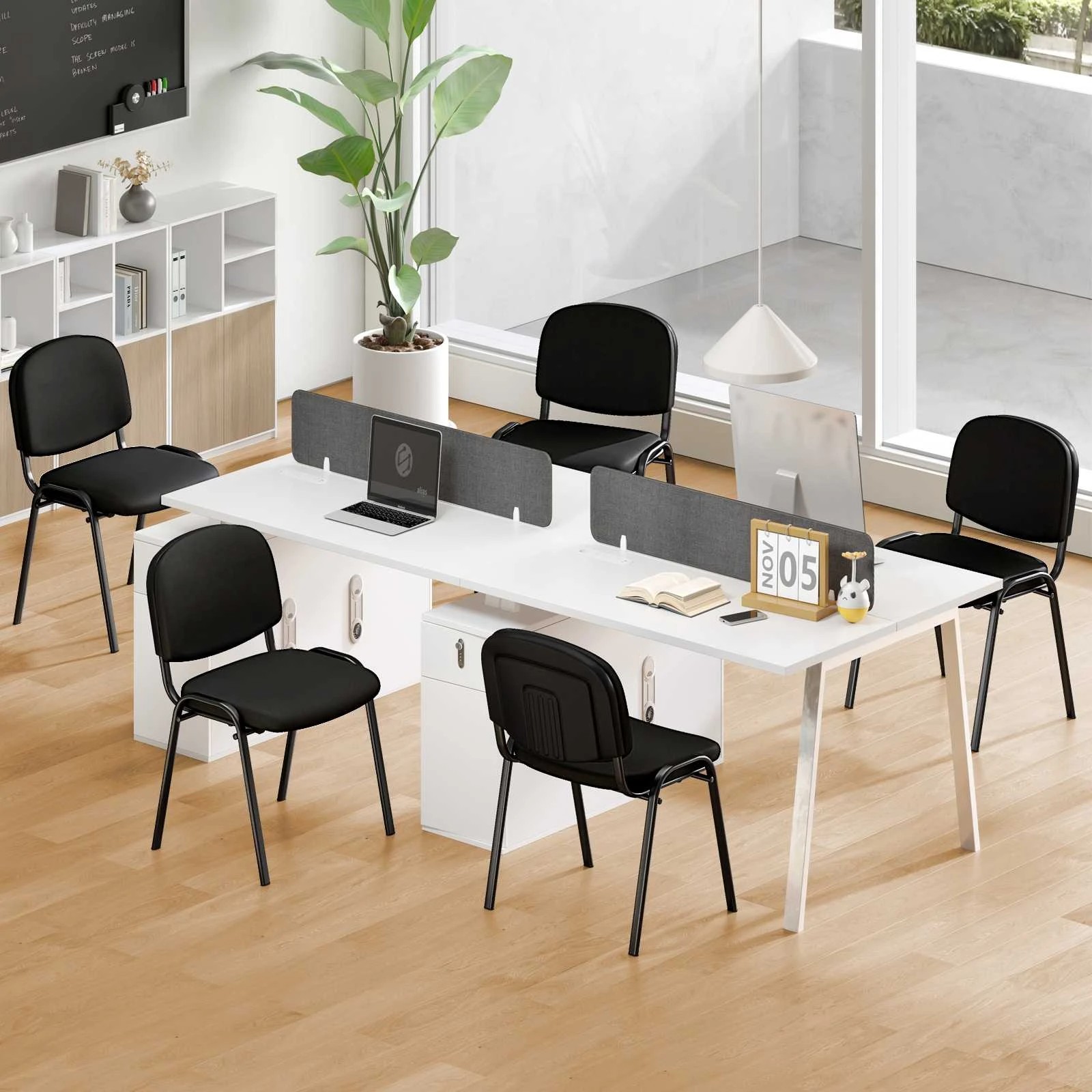 8 Costway 5x Stackable Office Conference Chairs Meeting Reception Chair, 8 of 10