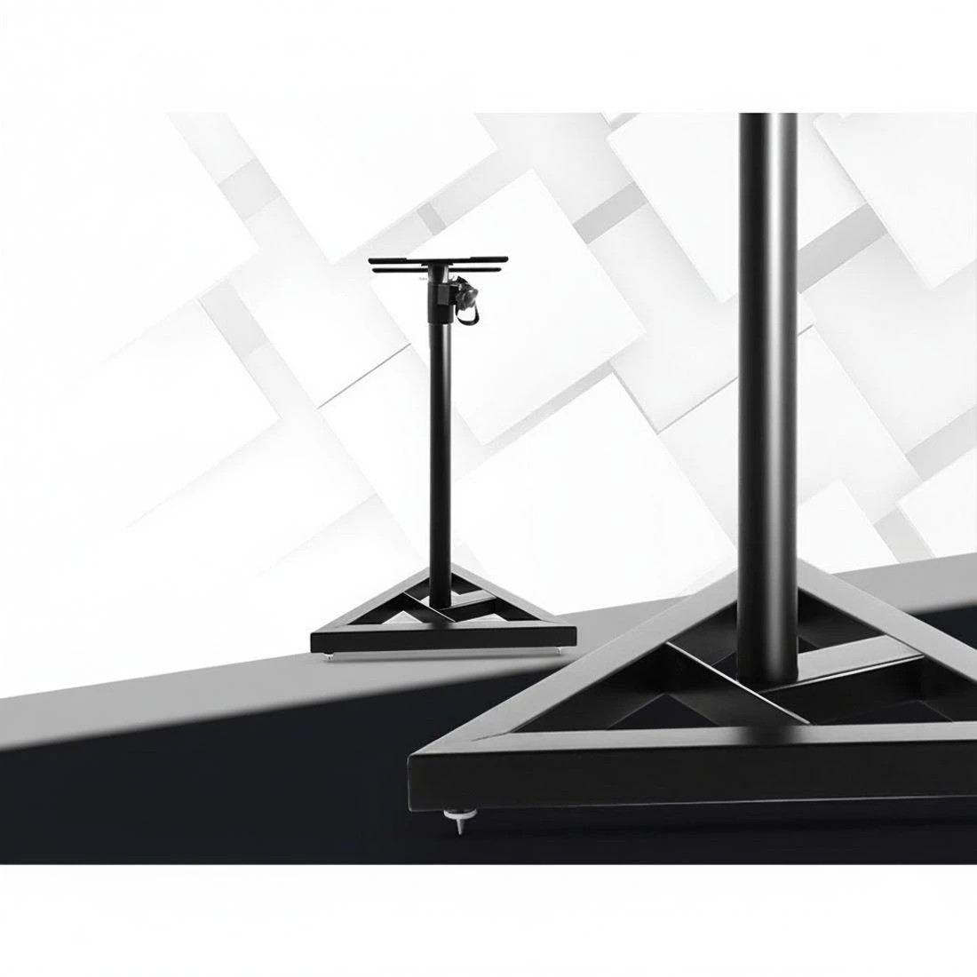 4 Alpha Speaker Stand 67-120cm Adjustable Height Surround Sound Studio Home 2pcs - Black, 4 of 6