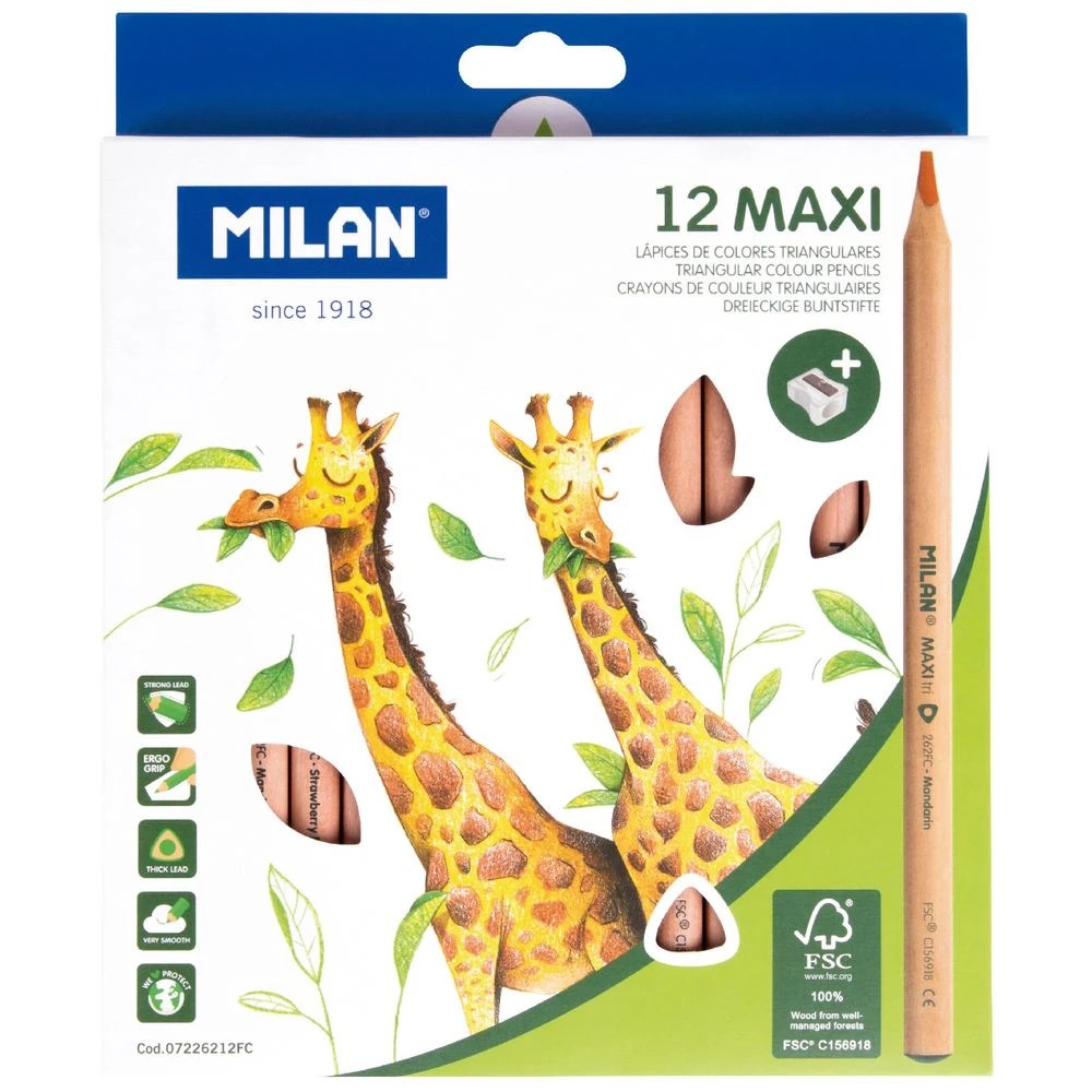 2 Milan FSC Maxi Tri-Coloured Pencils 12 Pack, 2 of 4