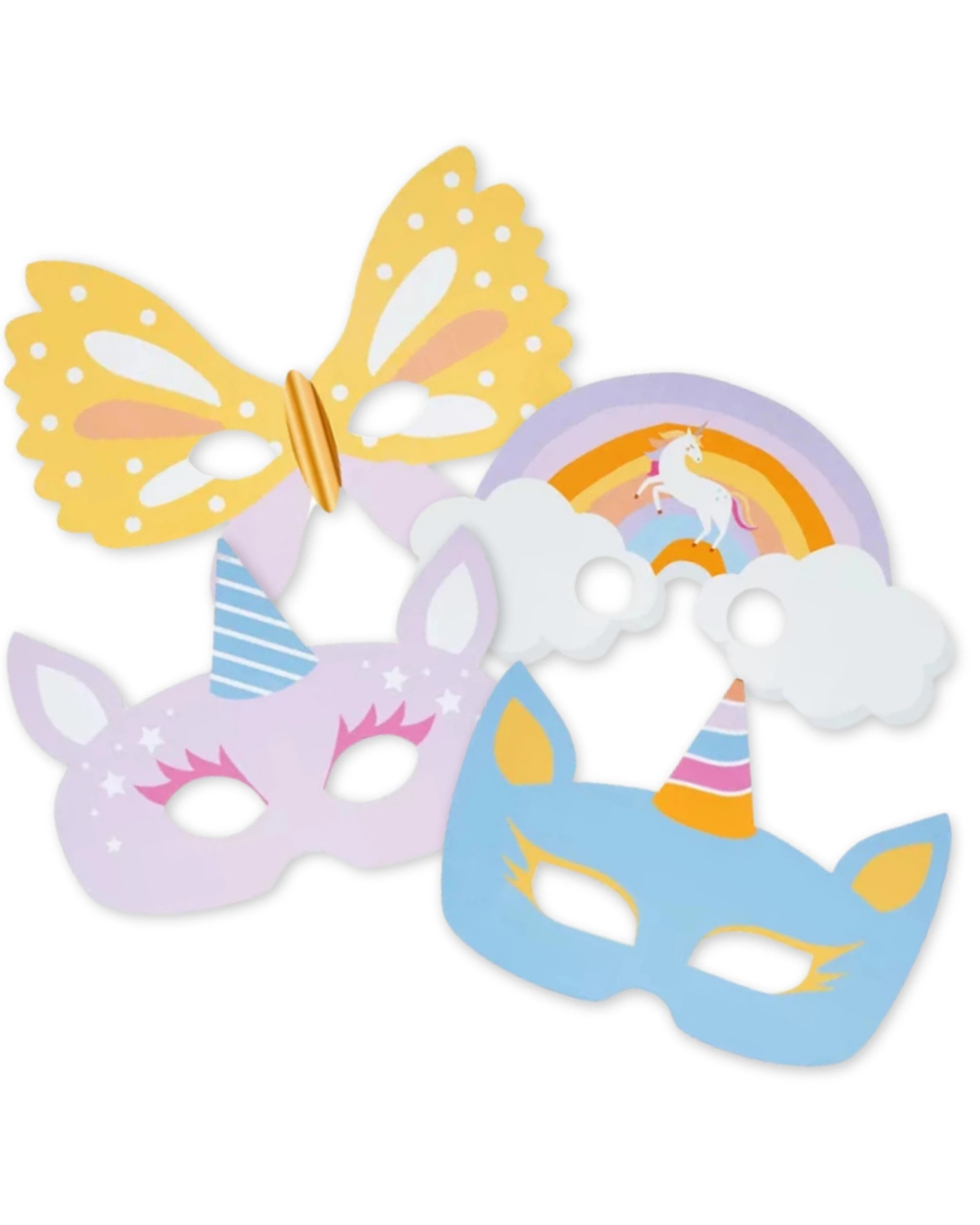 1 Party Maker Unicorn Party Masks Pack of 8 - Multi, 1 of 4