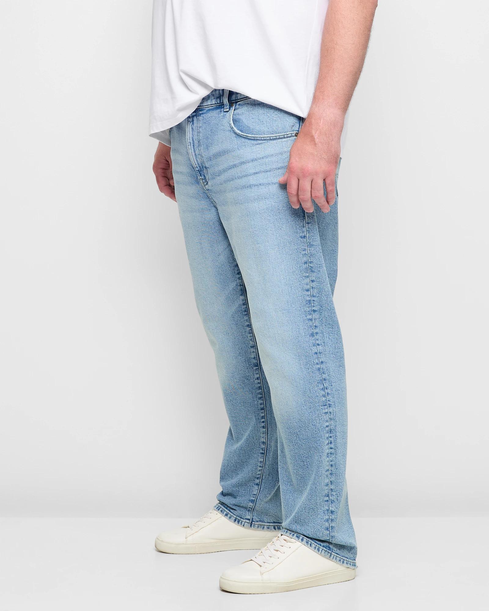 3 Target Plus Size Straight Stretch Denim Jeans LIGHT INDIGO BLUE, 3 of 5