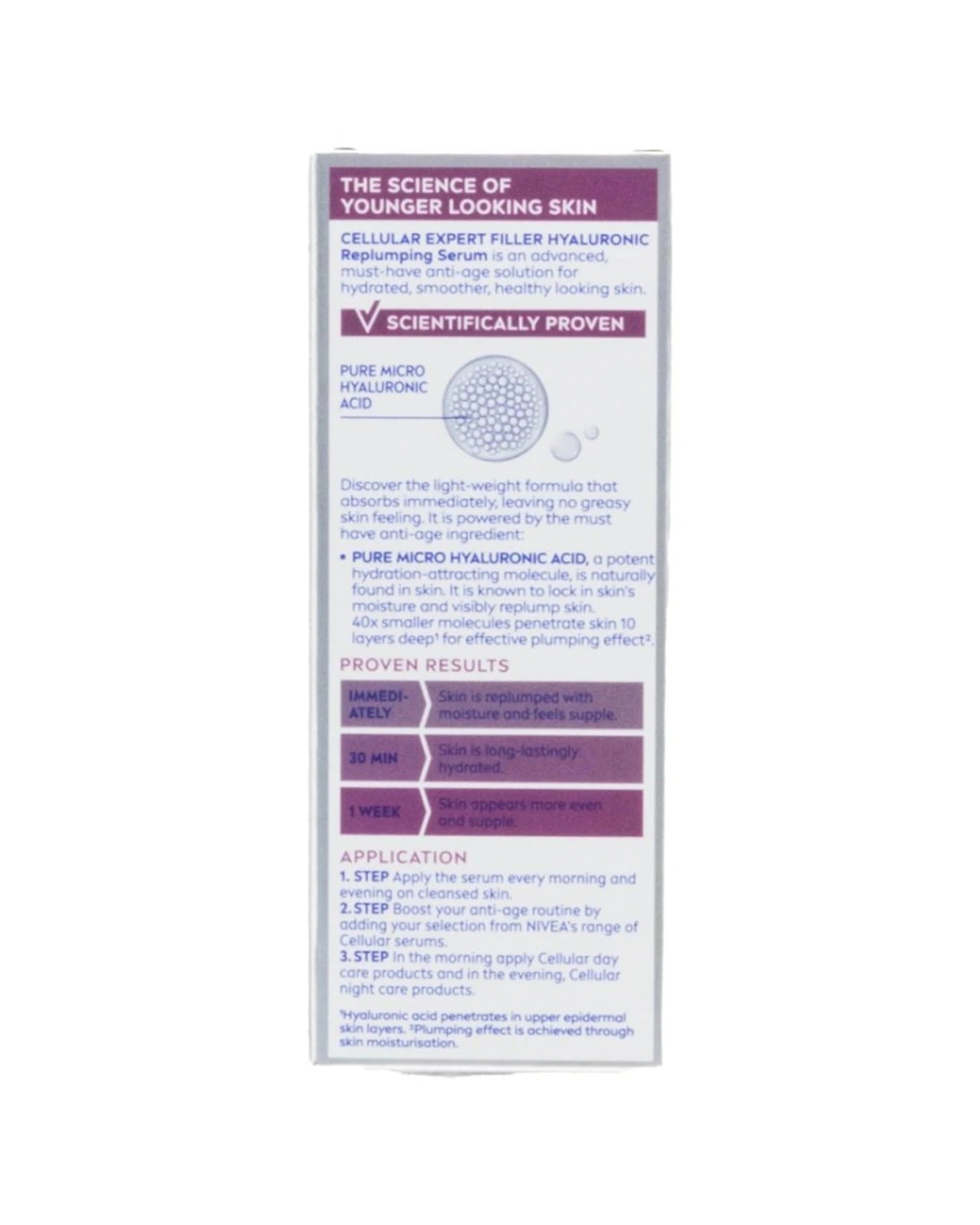 4 Nivea Anti Ageing Hyaluronic Replumping Serum Expert Filler Cellular 3 Pack - Multi, 4 of 4