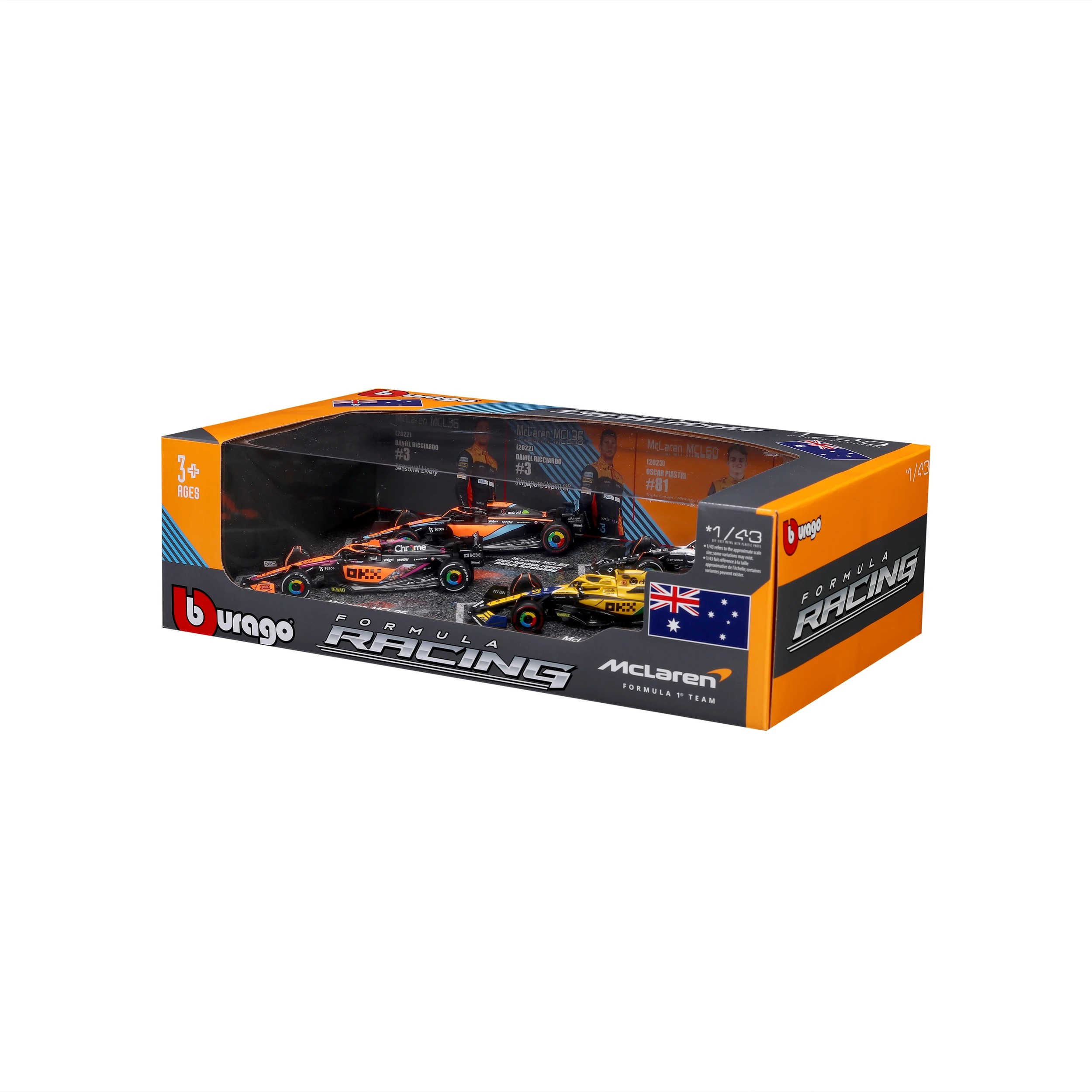 3 4 Piece Bburago 1:43 McLaren F1 Aussie Drivers, 3 of 6