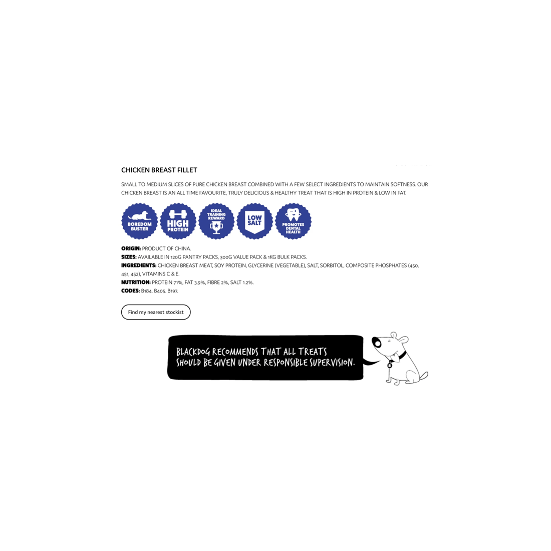 2 Blackdog 120g Chicken Breast Fillets Healthy Dog Treats Low Fat High Protein
 - Natural, 2 of 2