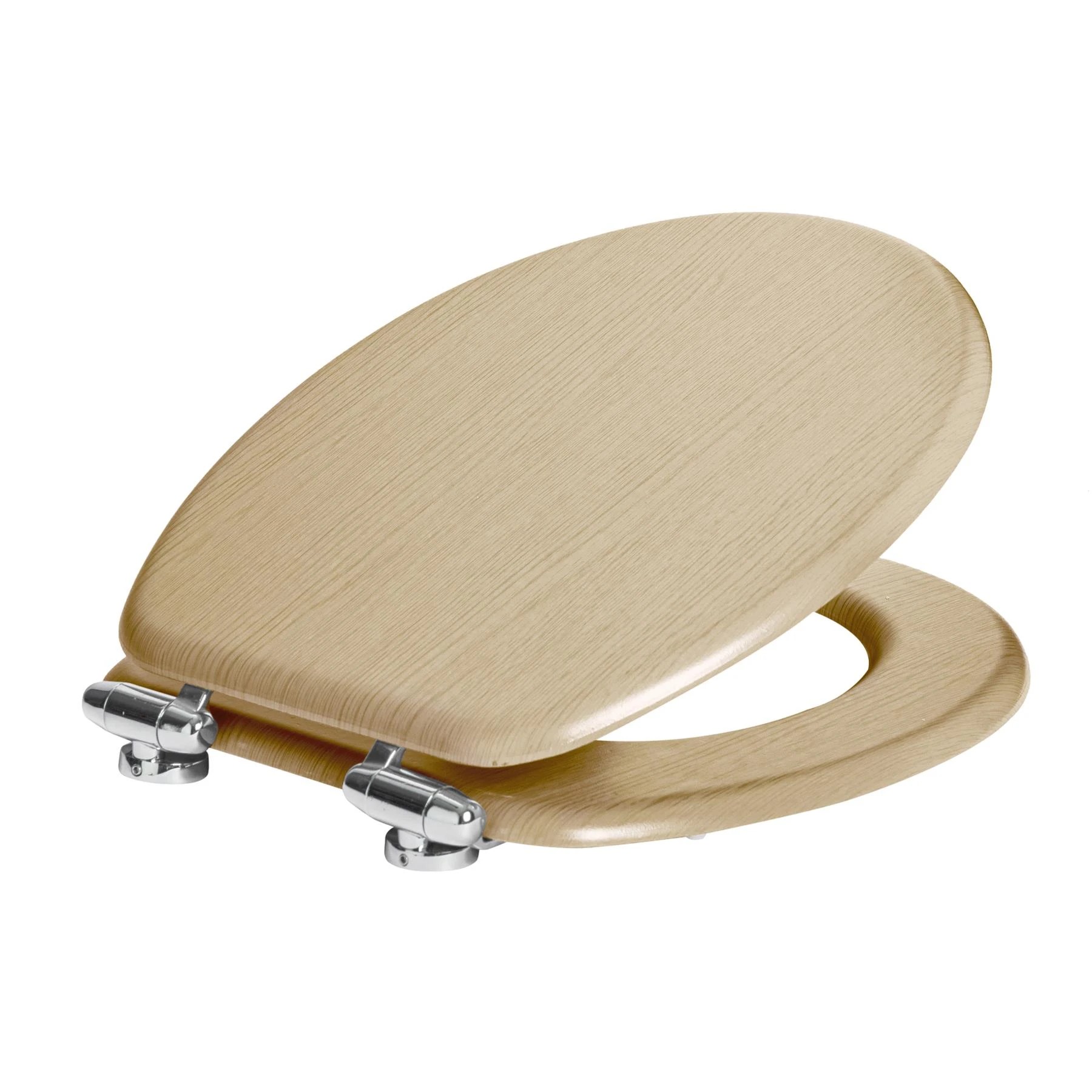 1 Harbour Housewares Soft Close Wooden Toilet Seat - Beige, 1 of 7