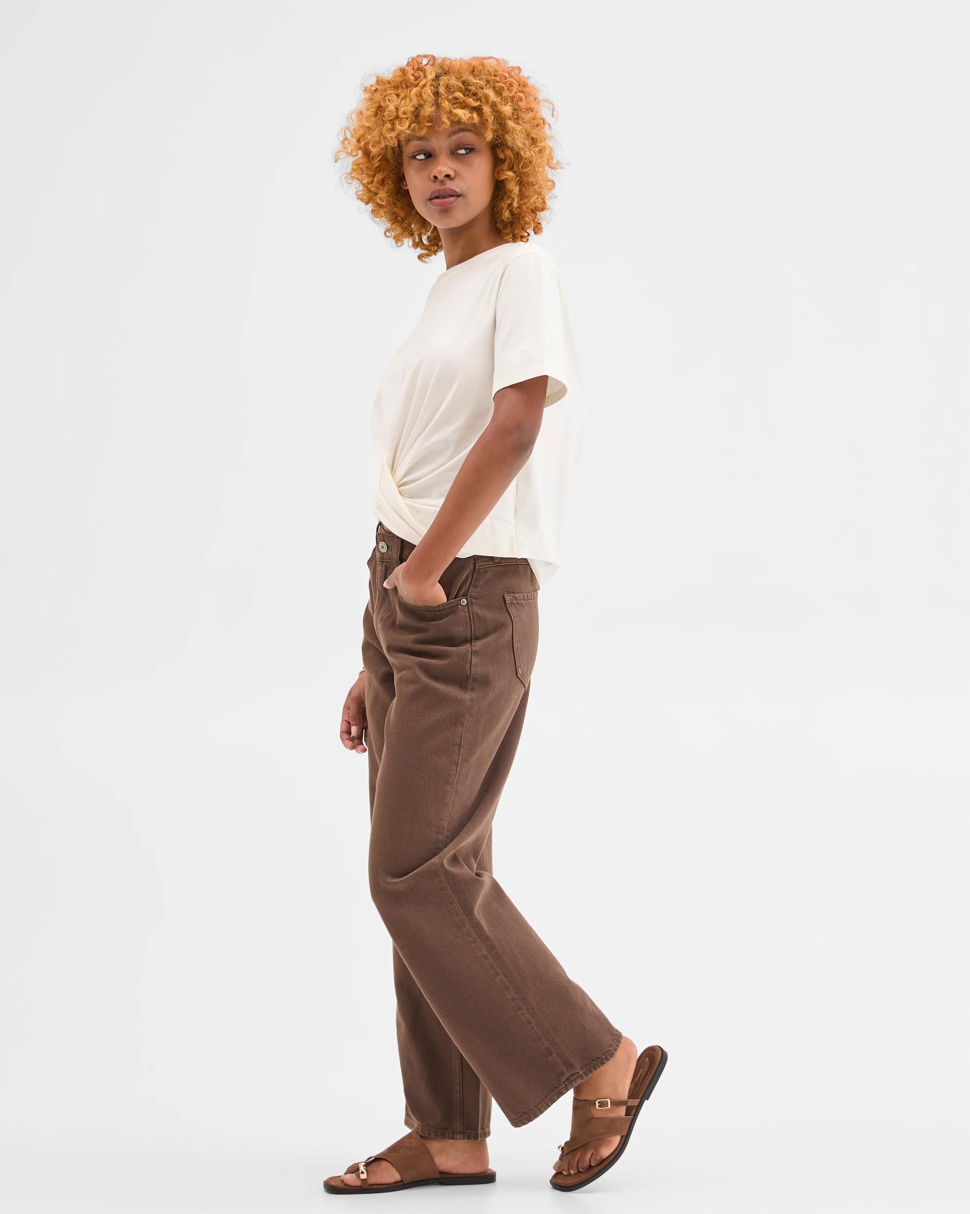 3 Target Petites Imogen Denim Loose Fit Jeans CHOCOLATE, 3 of 5