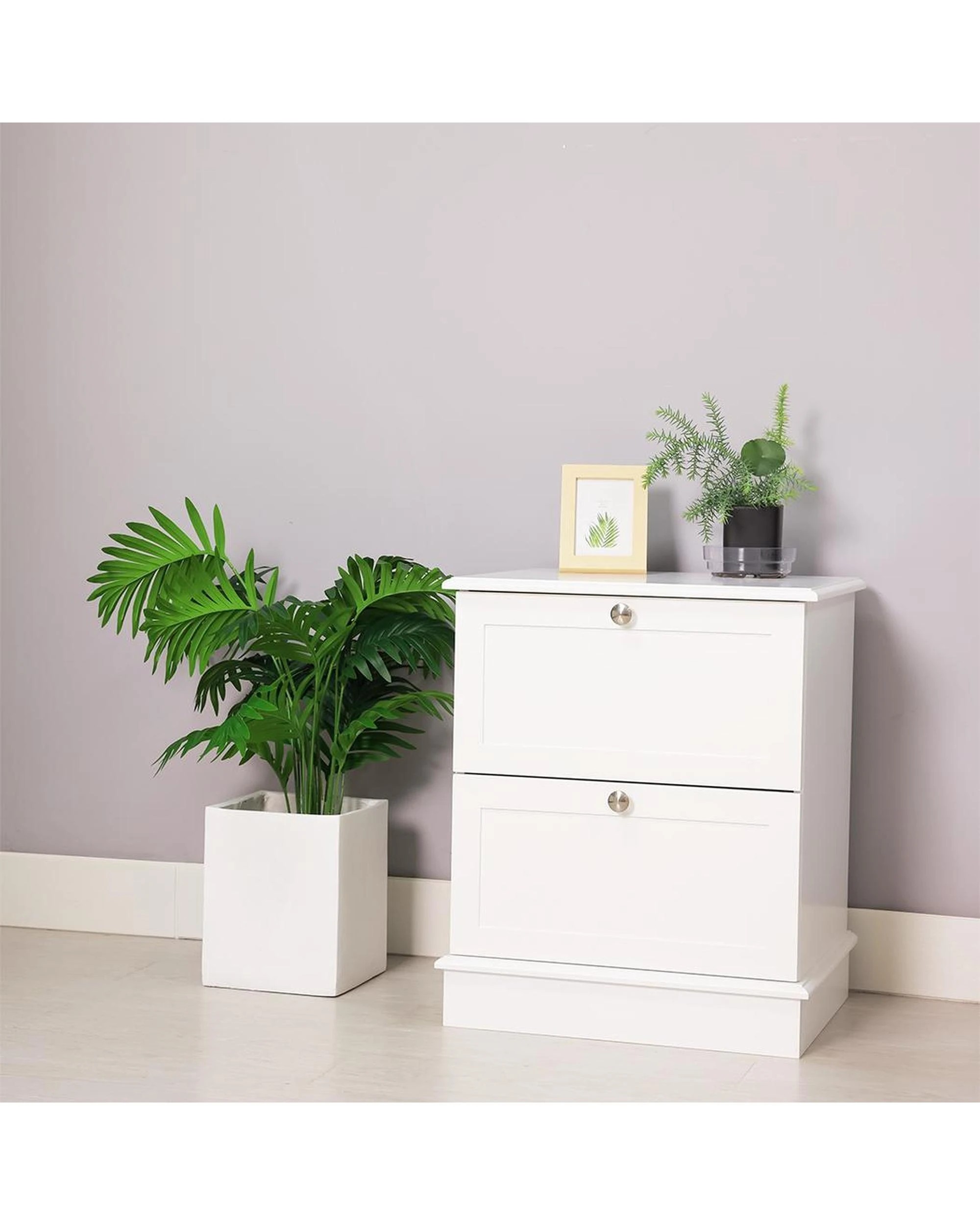 9 Harper Freestanding 2 Drawer Bedside Table White, 9 of 10