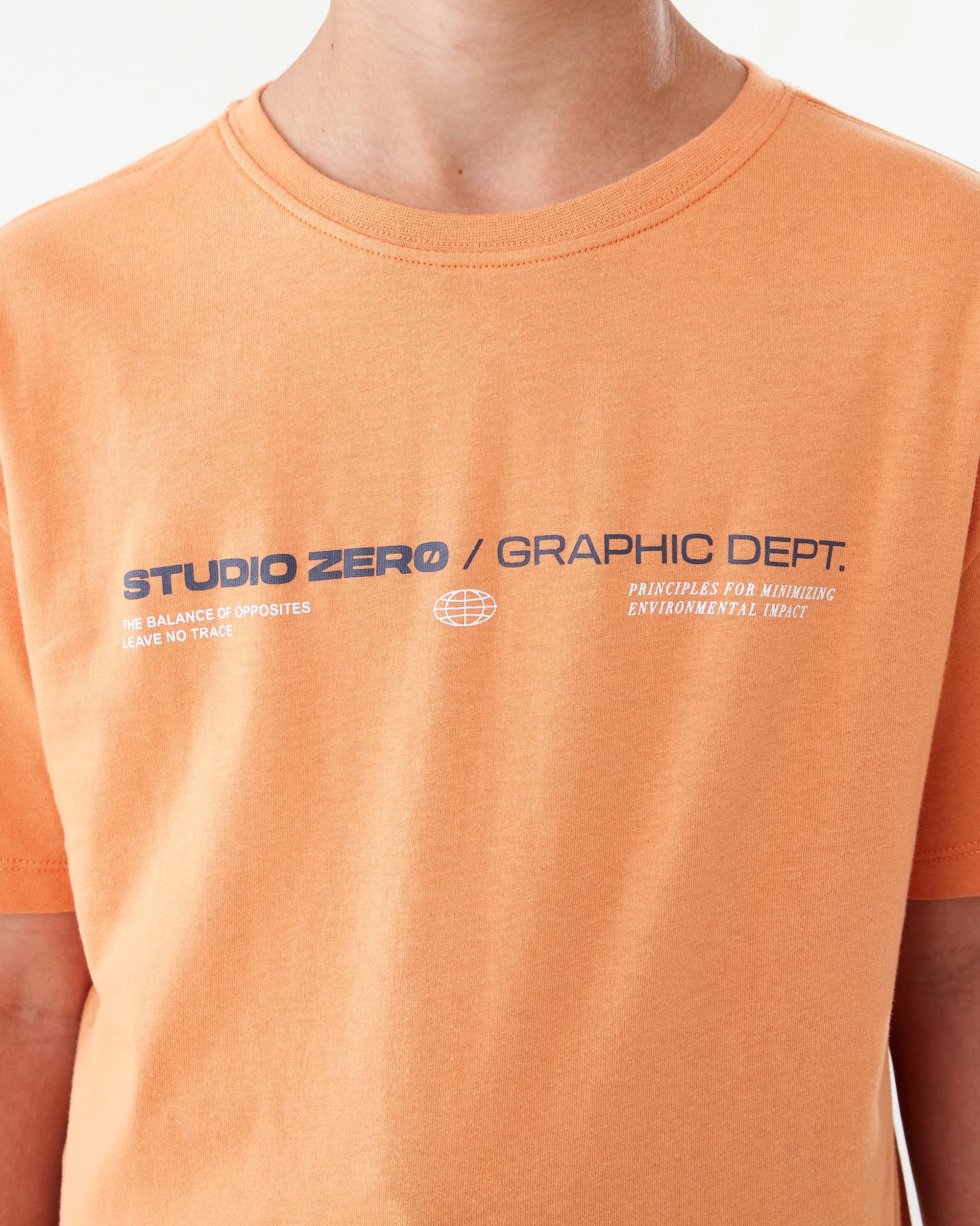 4 Short Sleeve Graphic Print T-shirt Spl Ornge, 4 of 7