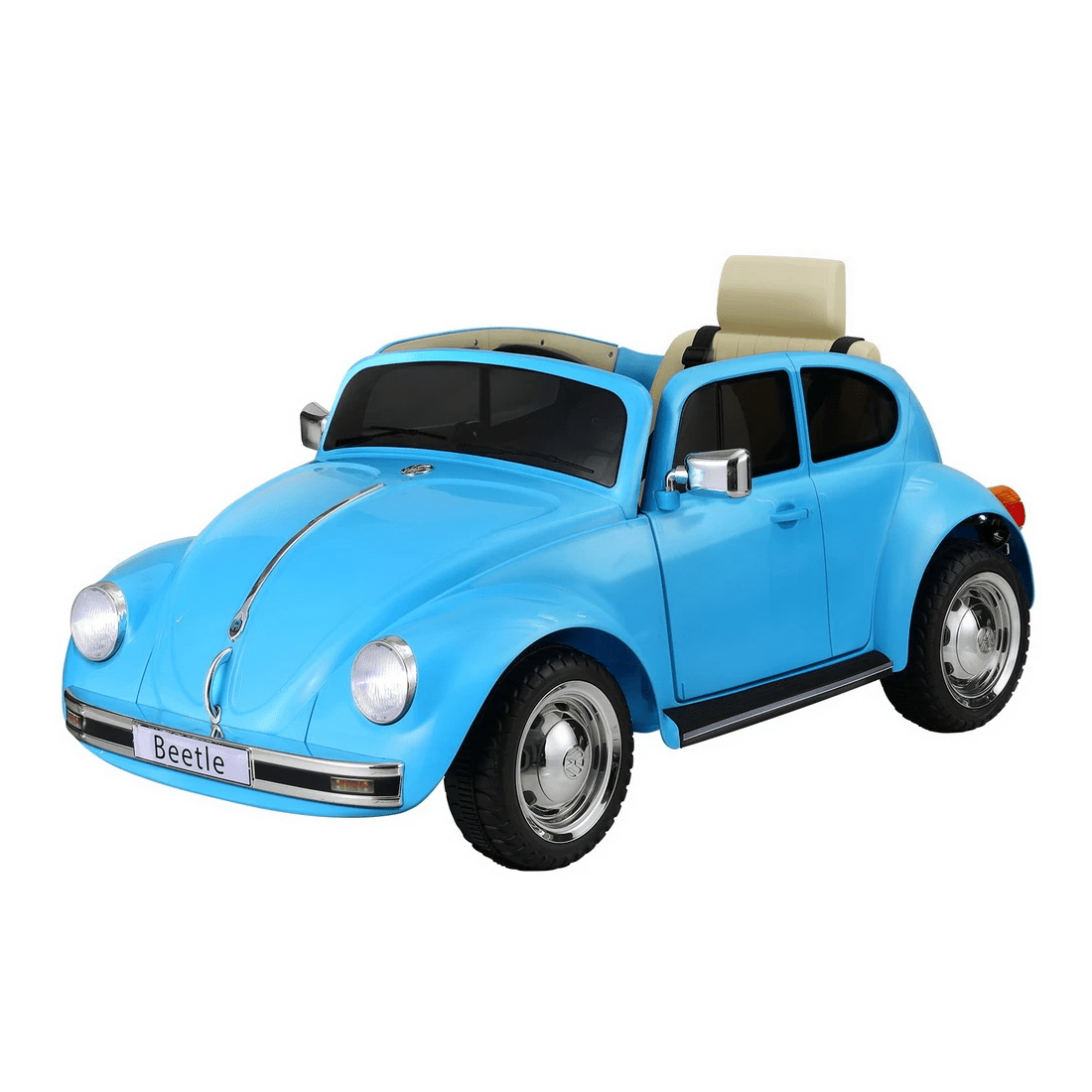 1 Kids Ride On Car Licensed Volkswagen Beetle Electric Toys Horn Remote 6V - Blue, 1 of 6