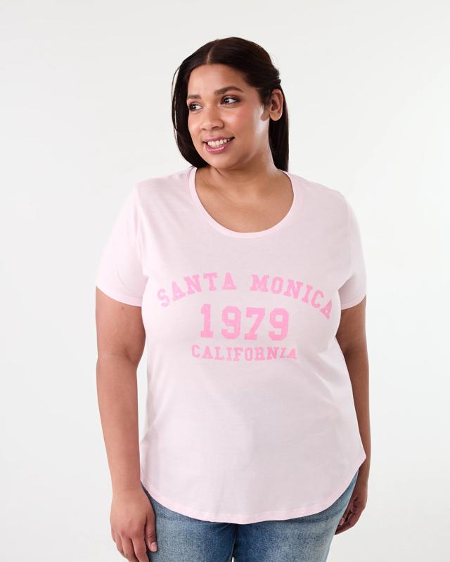 Curve Short Sleeve Basic Print T-s