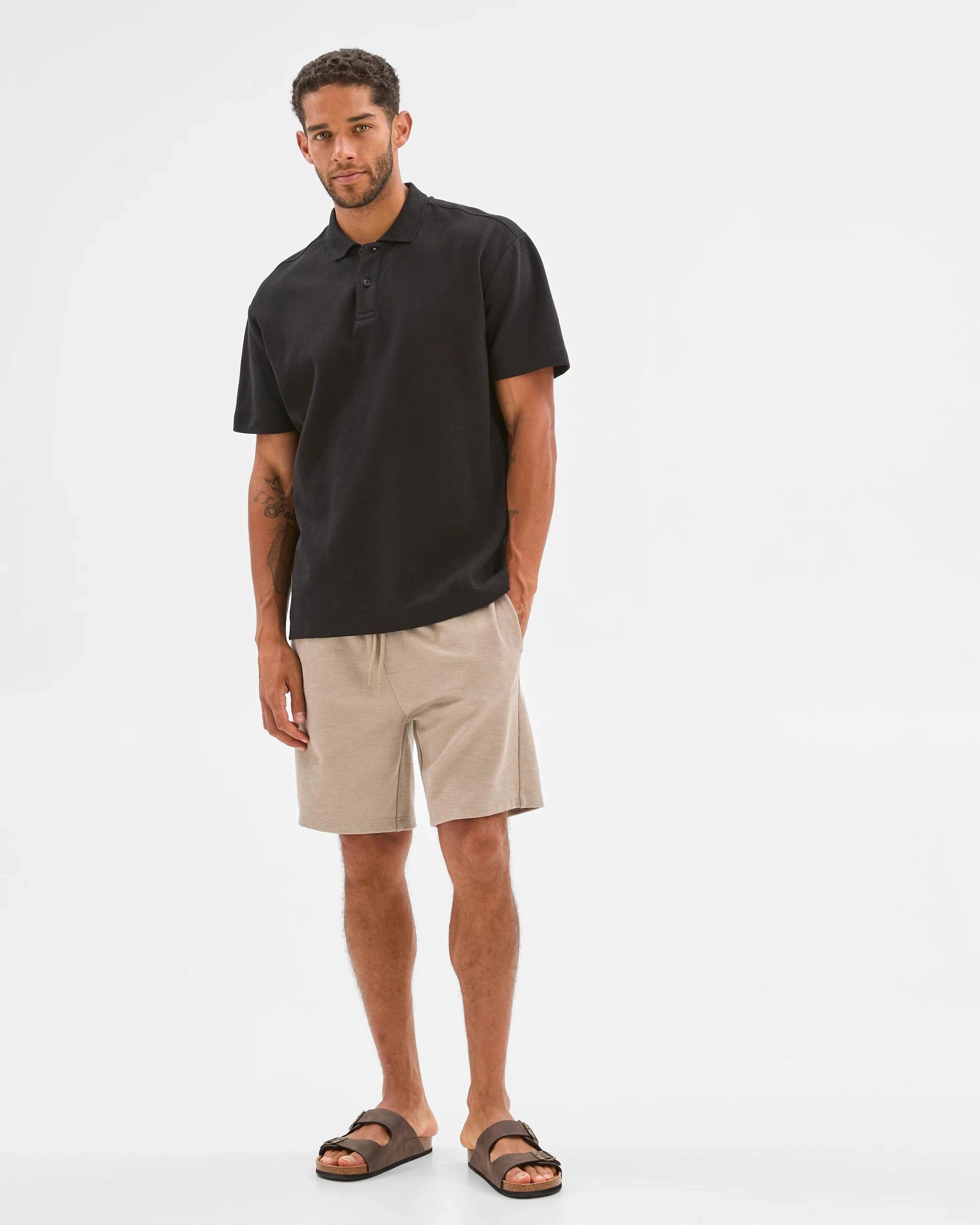 1 Target Textured Fleece Shorts SAND, 1 of 5