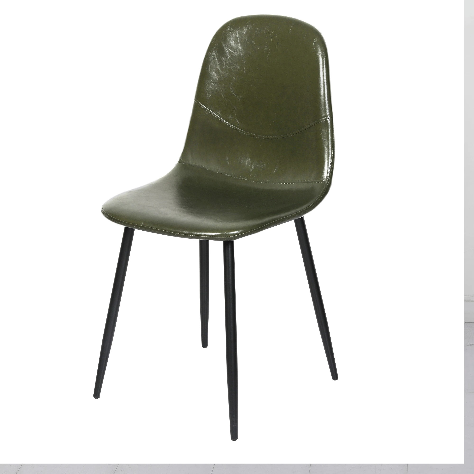 1 Levede 4x Dining Chairs Kitchen Eames Accent Chair Lounge Room Padded PU Leather - Green, 1 of 7