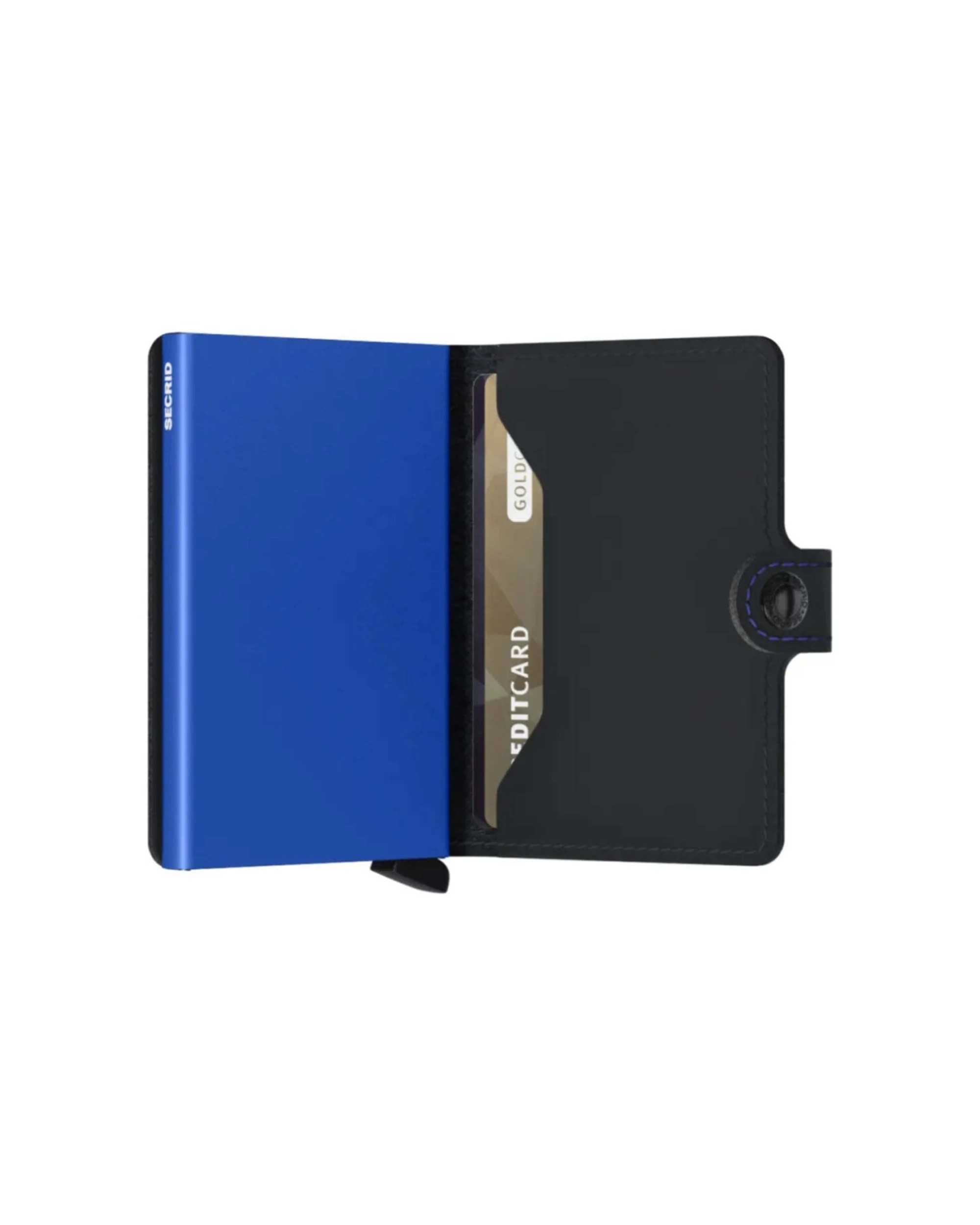 3 Secrid Miniwallet Compact RFID Aluminium Leather Card Wallet Secure Slim - Blue, 3 of 5