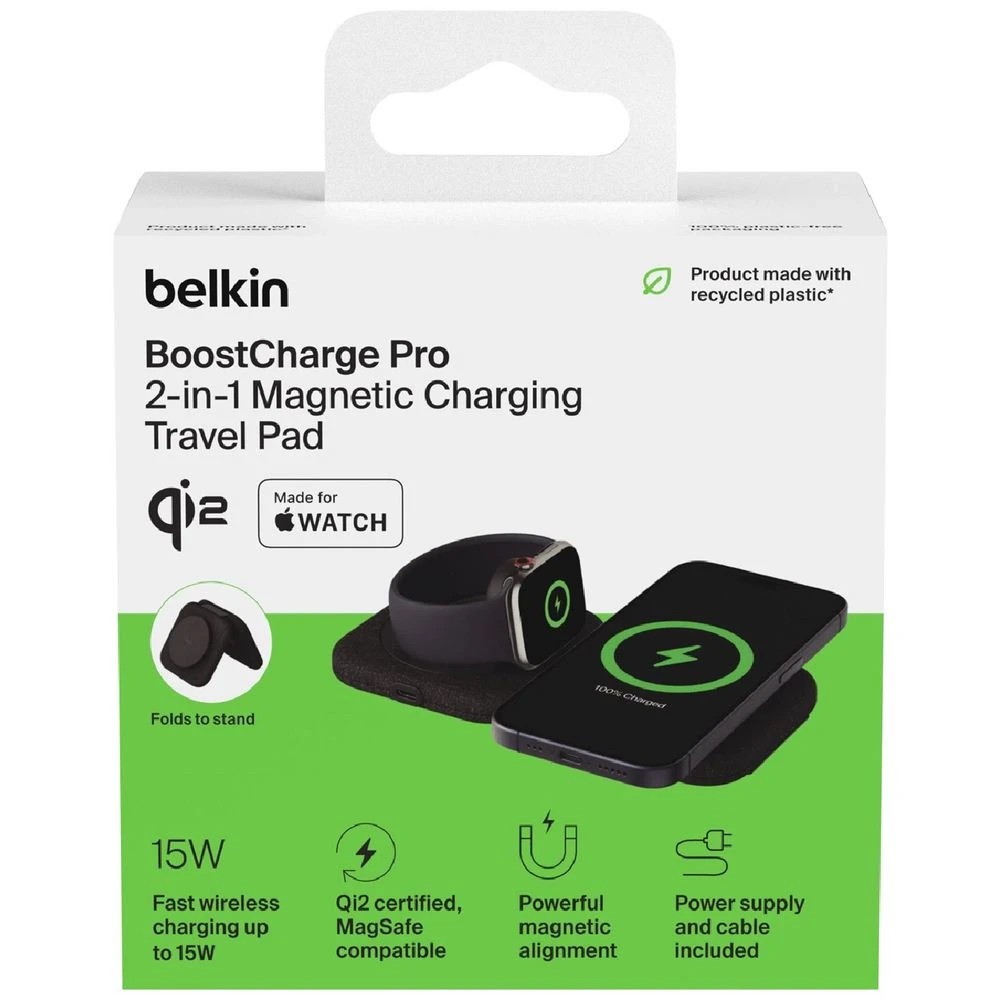 6 Belkin BoostCharge Pro Qi2 2-in-1 Travel Pad 15W Black, 6 of 6