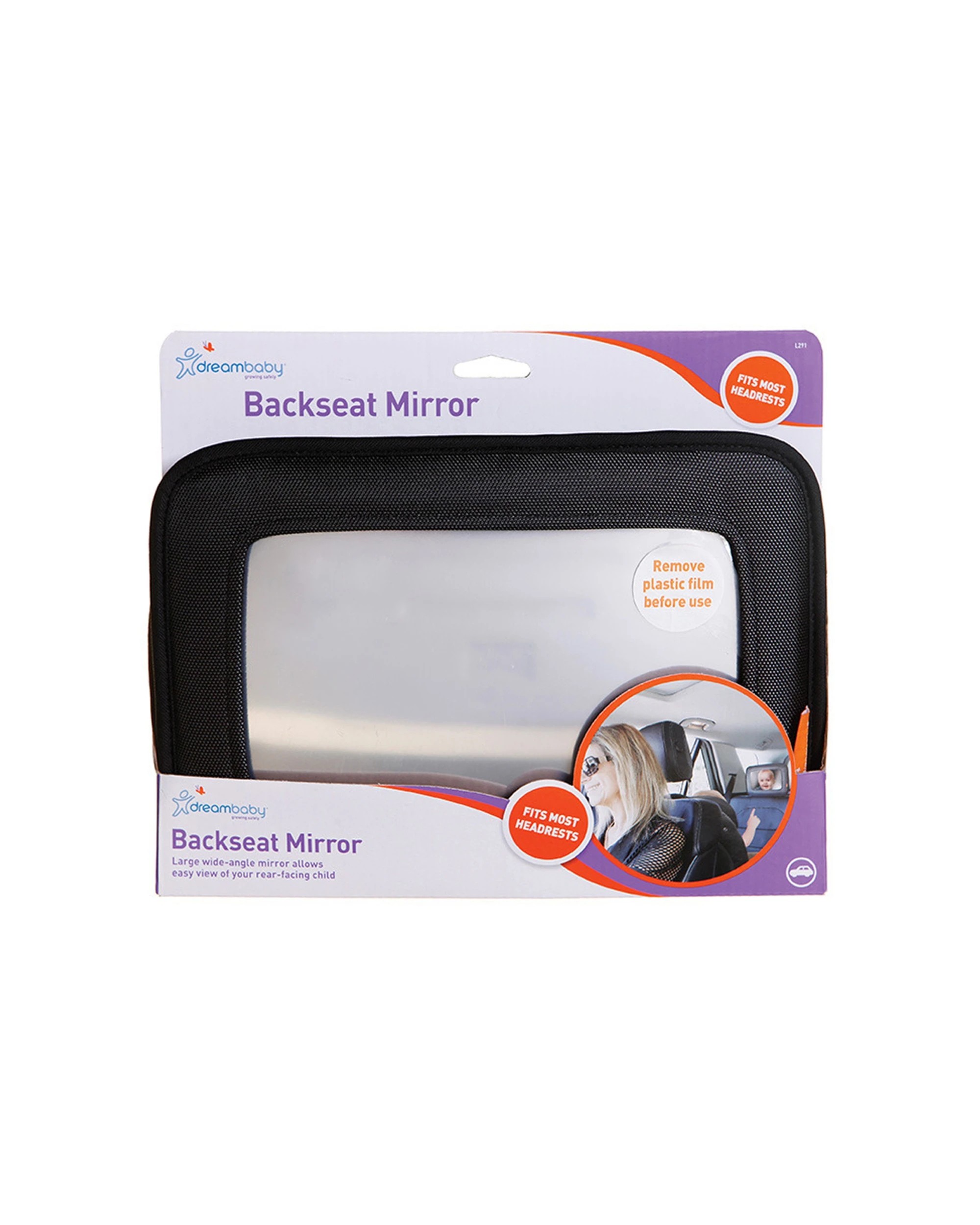 4 Dreambaby Backseat Headrest Mirror Large Wide Angle Fits Most Headrests - Black, 4 of 4