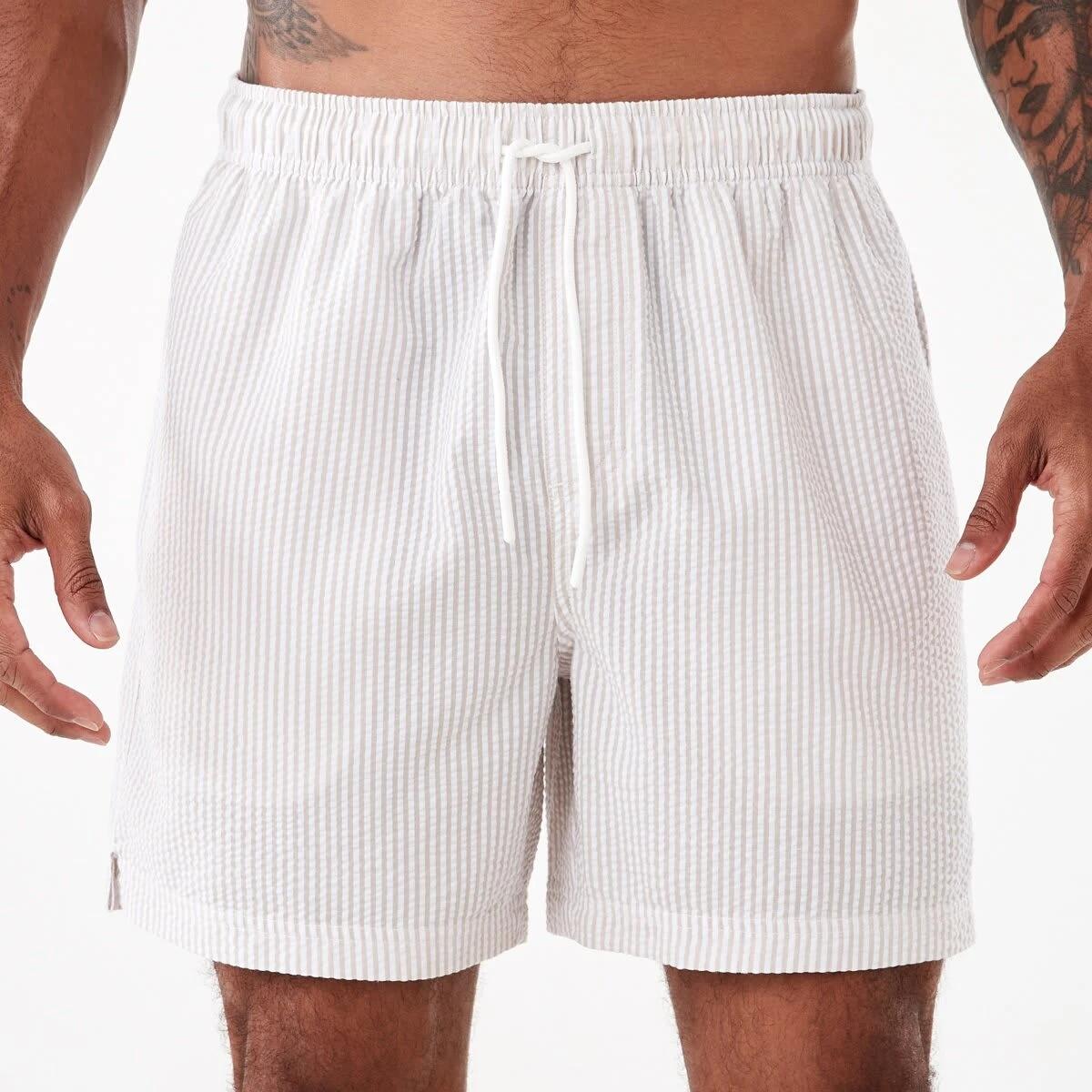 1 Seersucker Boardshorts Bge Strp, 1 of 7