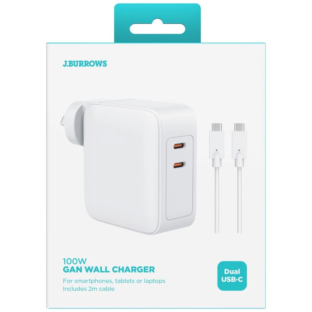 4 J.Burrows 100W GaN Dual USB-C Wall Charger, 4 of 5