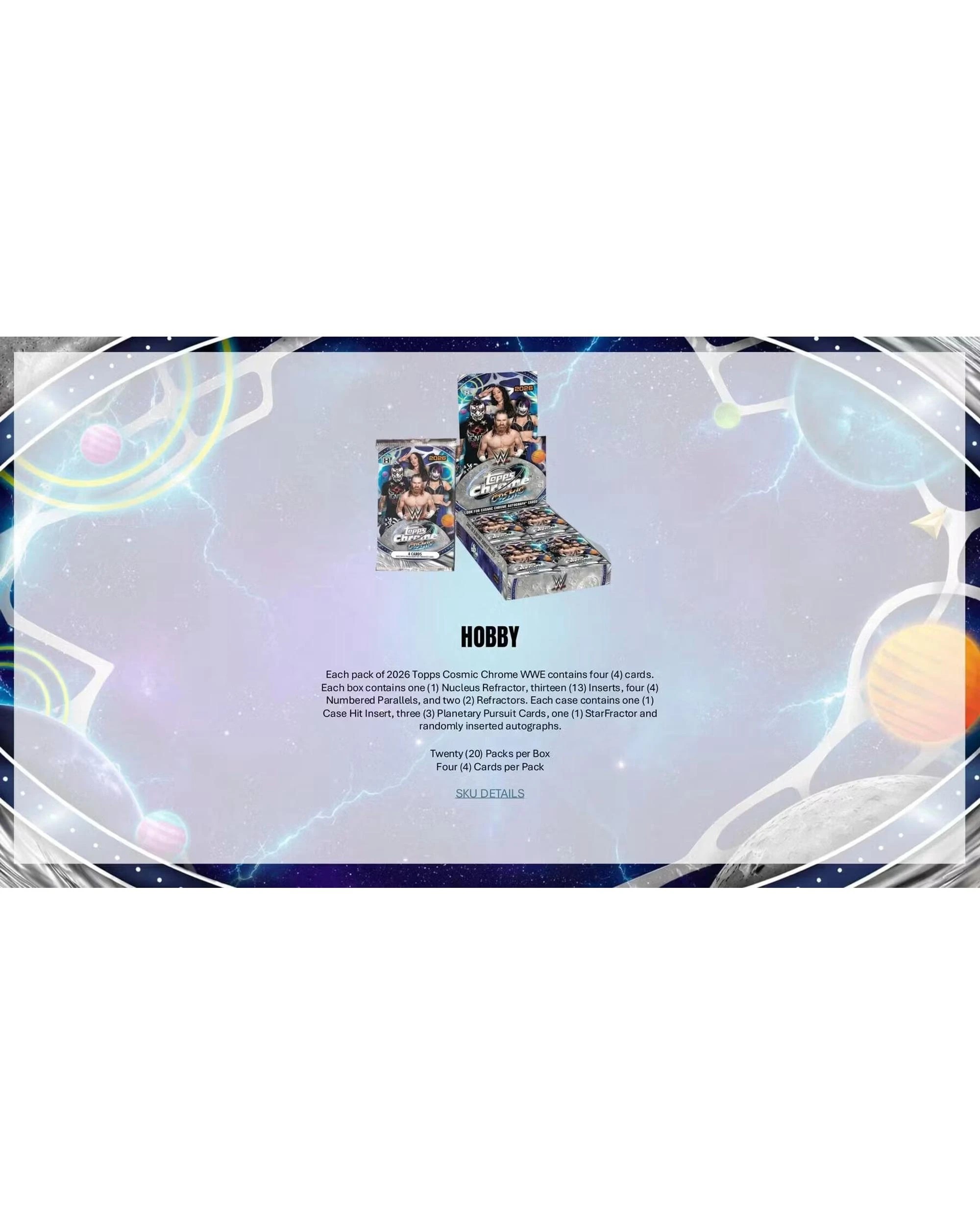 4 Topps 2026 Cosmic Chrome WWE Wrestling Hobby Pack, 4 of 9