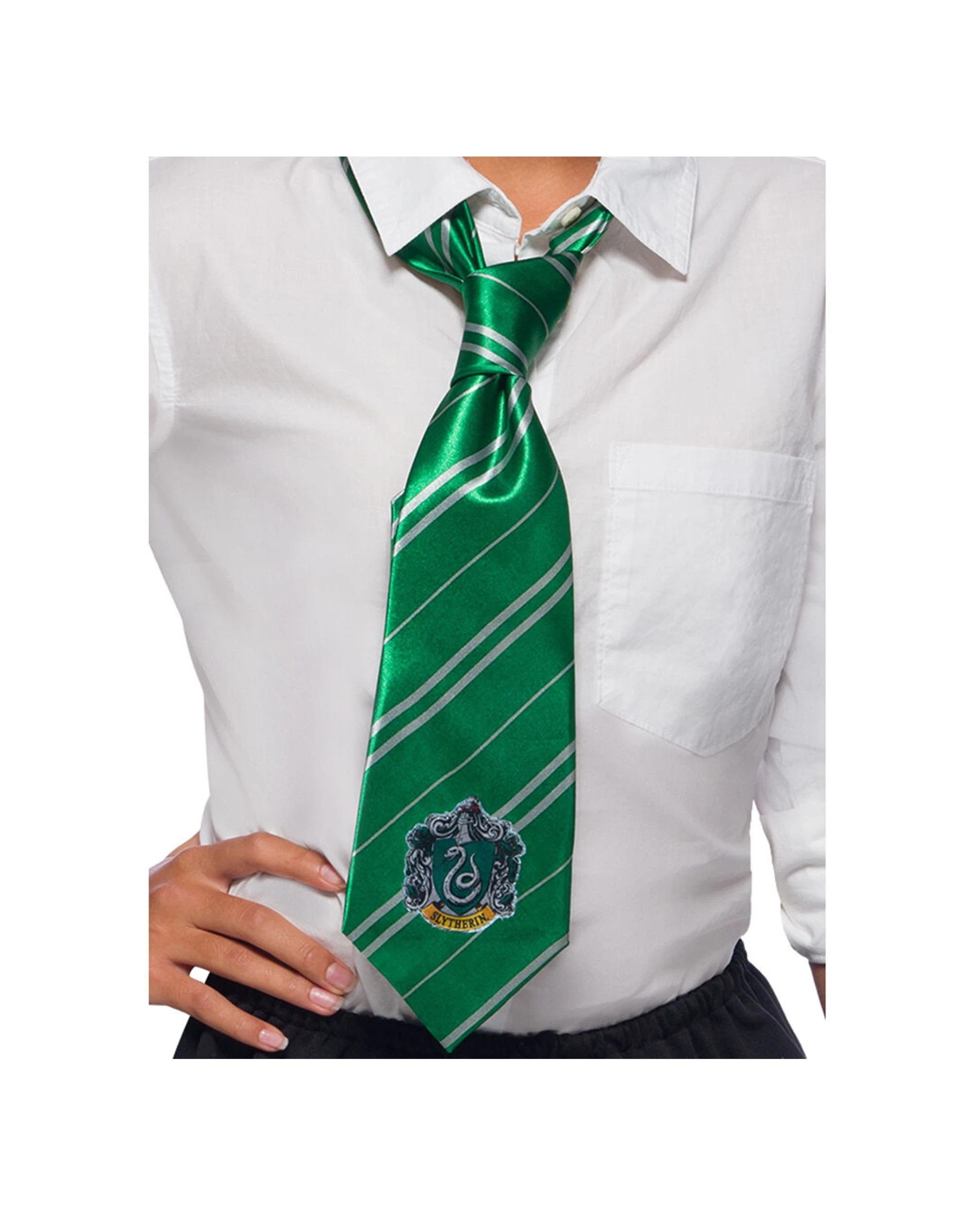 2 Harry Potter Slytherin Wizard Tie Costume Accessory Unisex Adult - Green, 2 of 3
