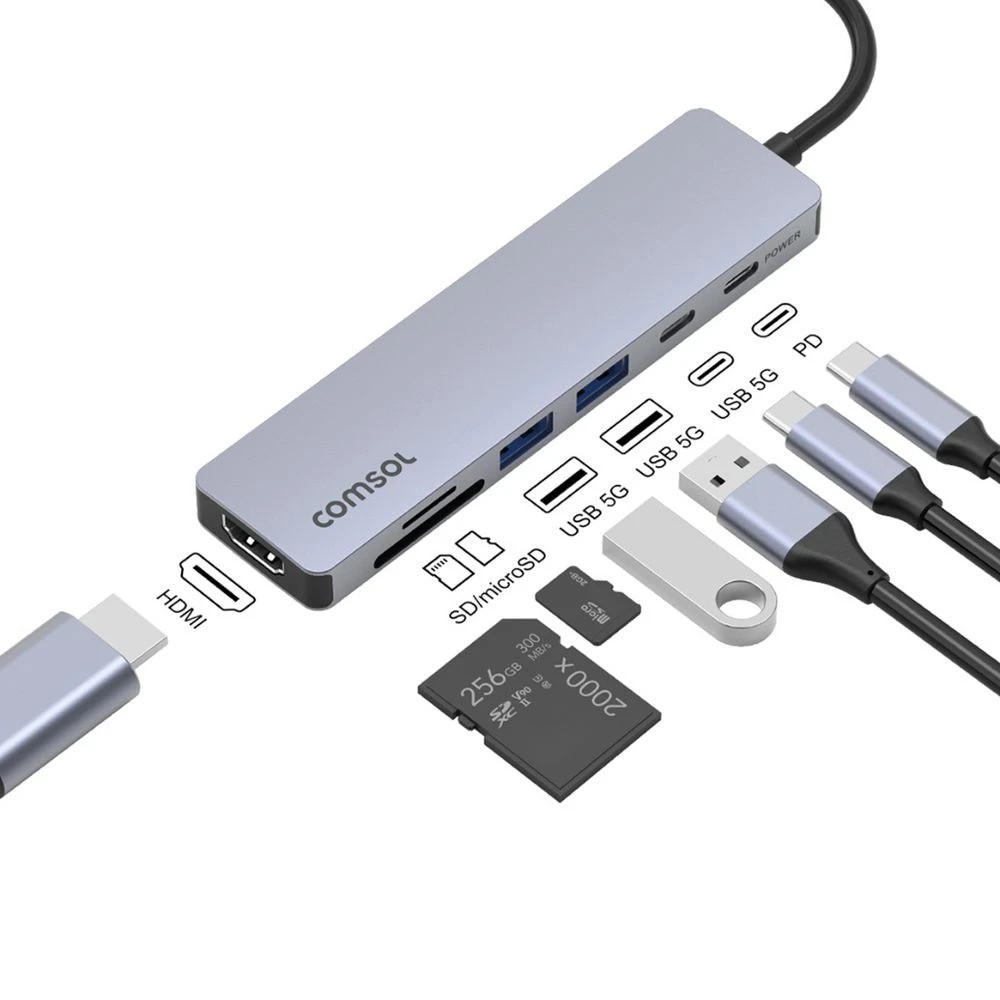 5 Comsol 4K Multi-Port USB-C Hub with SD Card Reader, 5 of 6