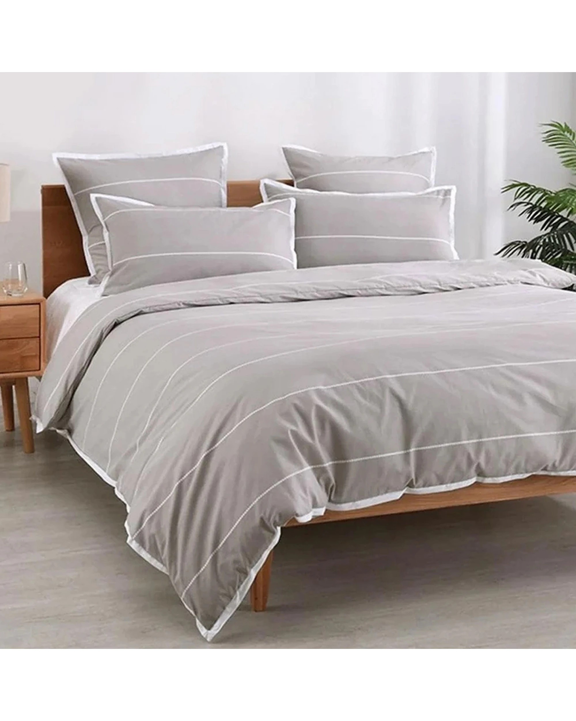 2 Jason Commercial Calista Quilt Cover Set Hazel 180x210cm - Natural, 2 of 2