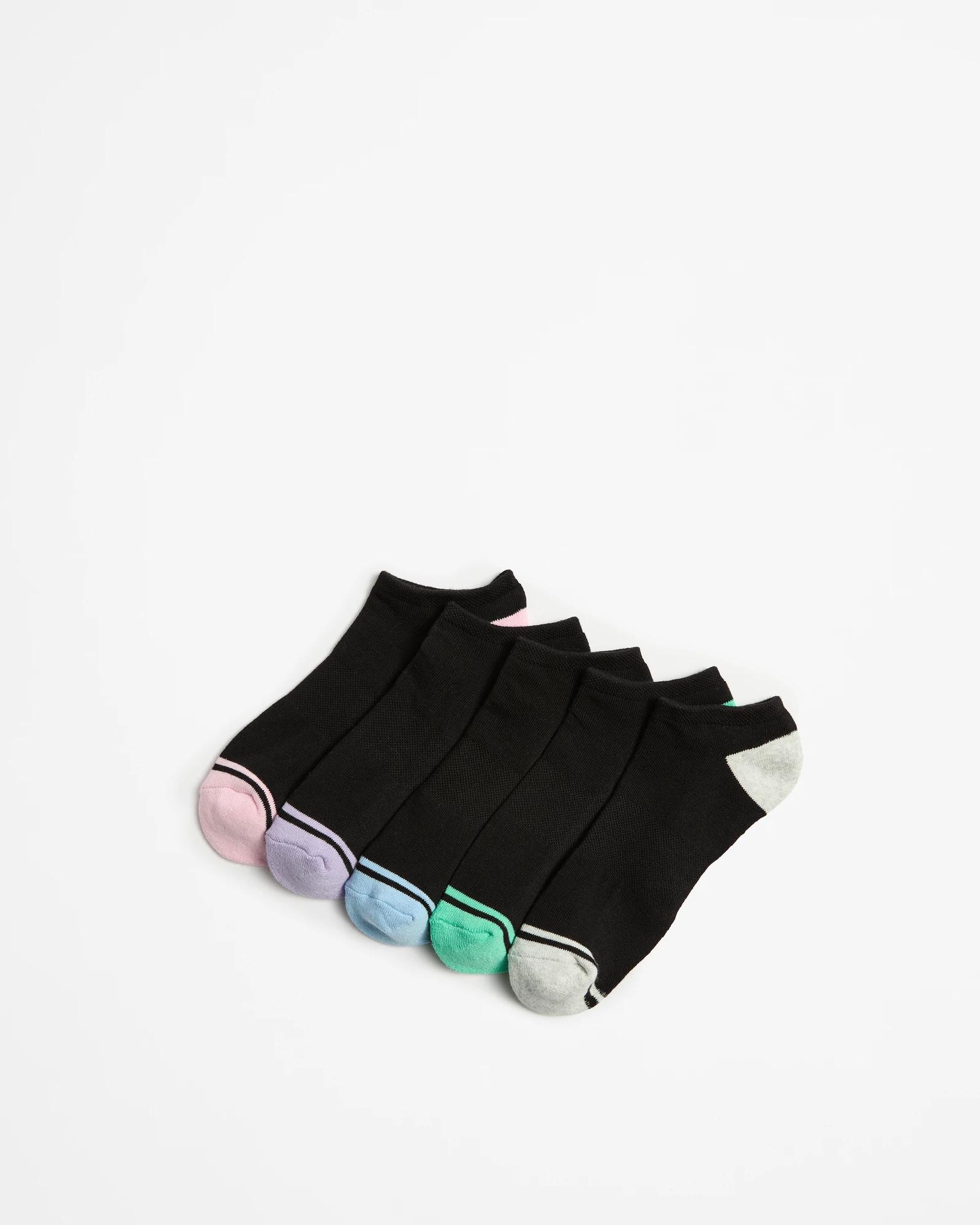 1 Target Active Australian Cotton Blend 5 Pack No Show Socks BLACK, 1 of 3