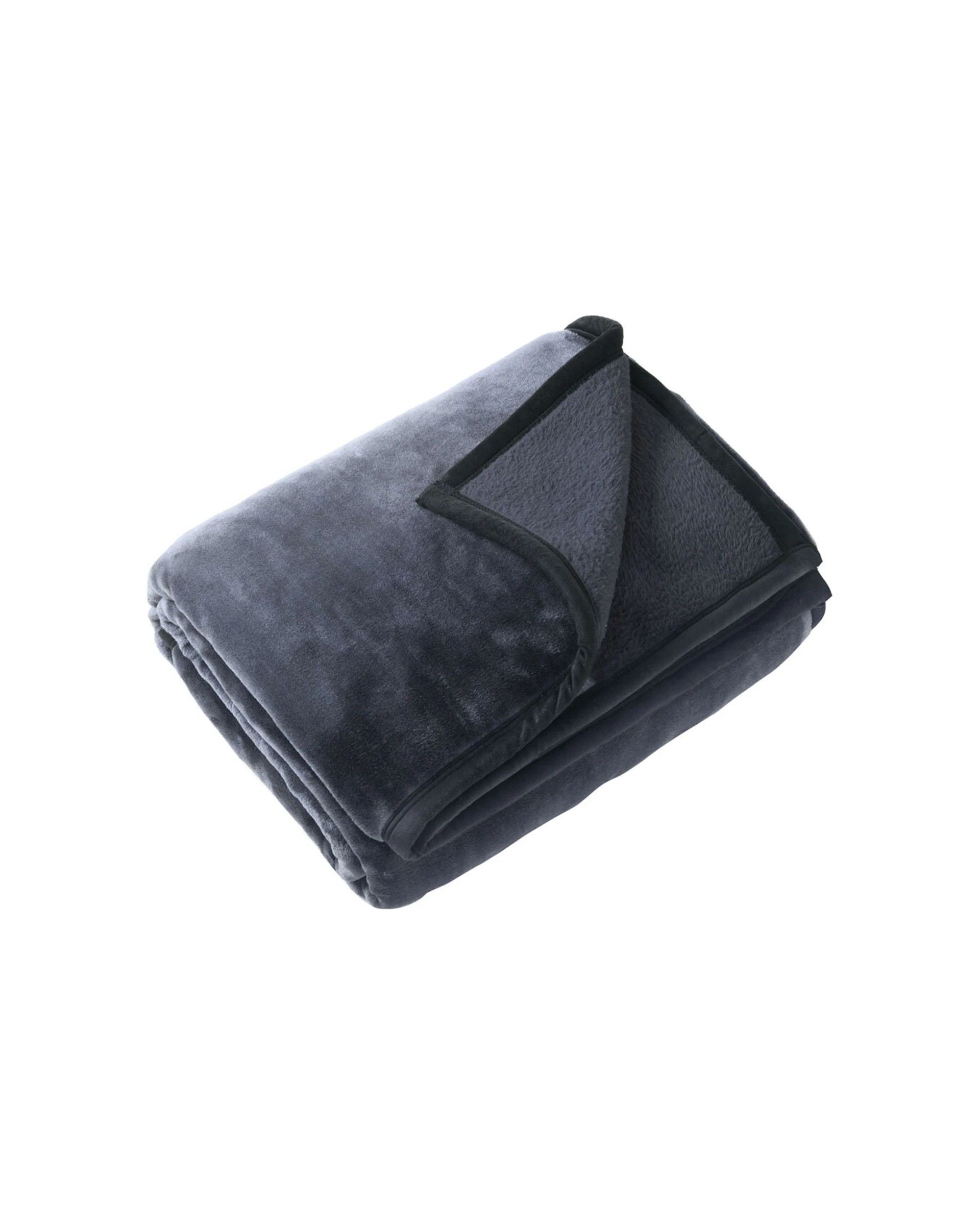1 Onkaparinga Bed Faux Mink Polyester Blanket Durable Soft Machine Wash - Charcoal, 1 of 1