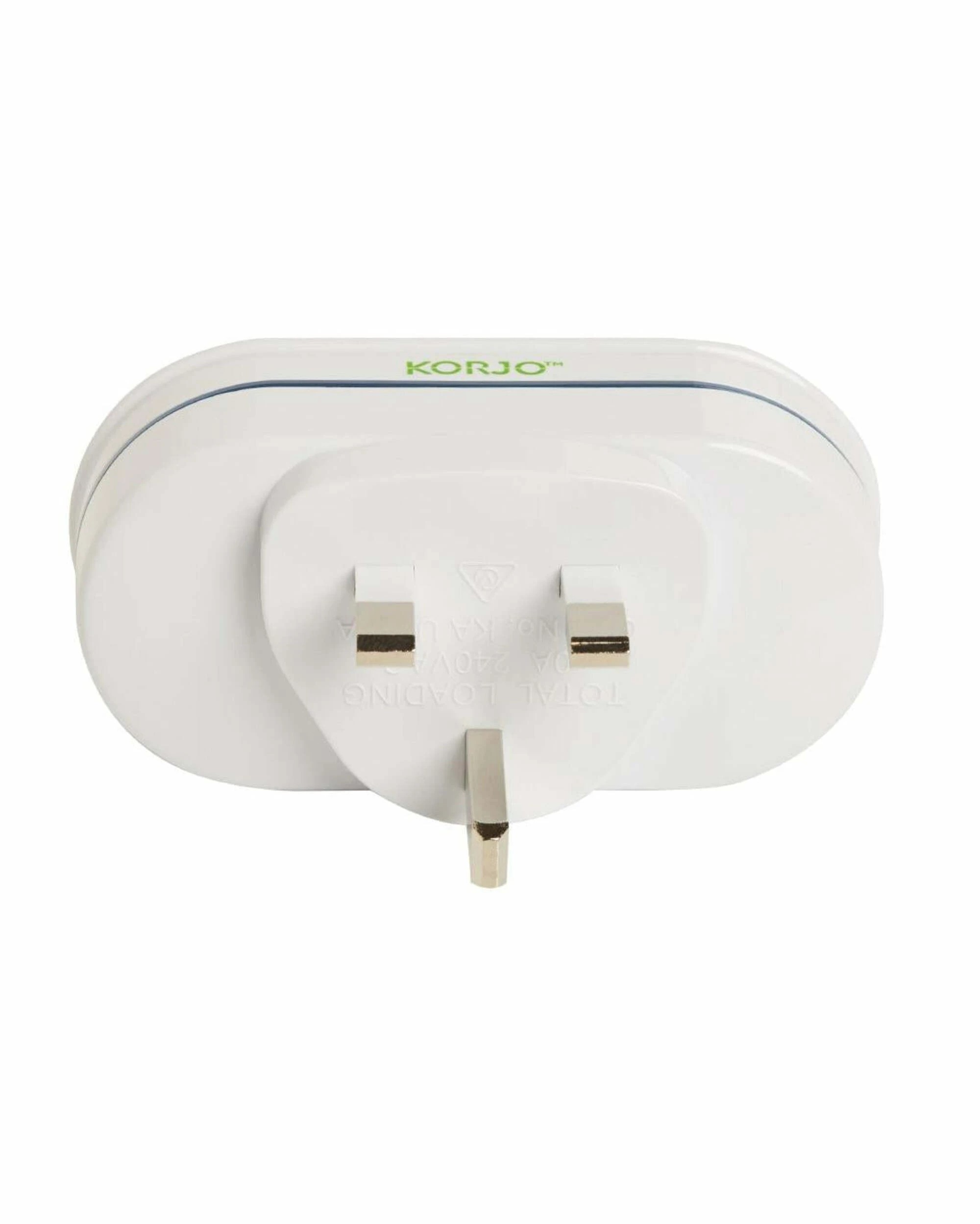 3 Korjo Double Travel Adaptor Plug - Aus to UK - White, 3 of 3