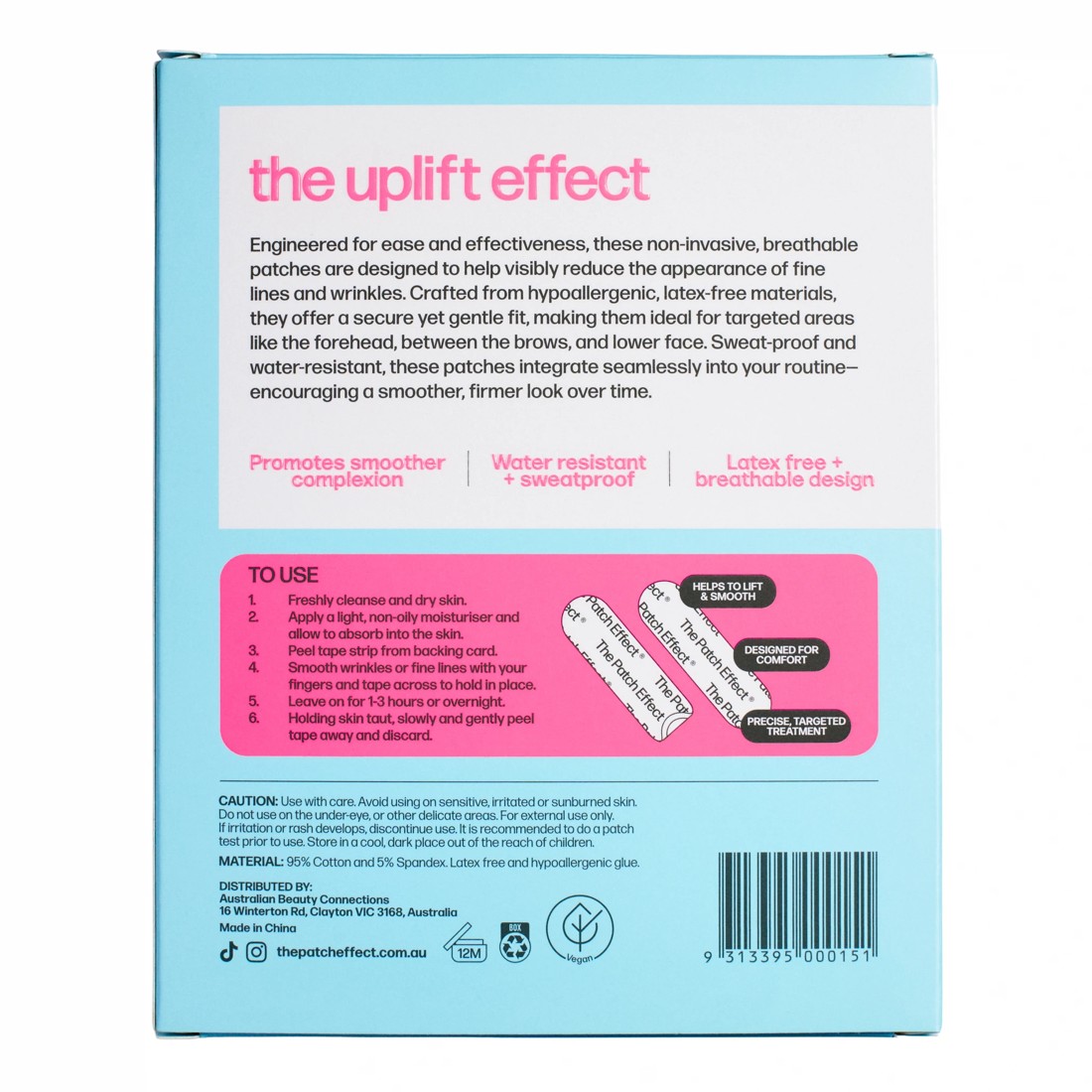 3 80 Pack The Uplift Effect: The Patch Effect Pre-Cut Face Lifting Tapes, 3 of 3