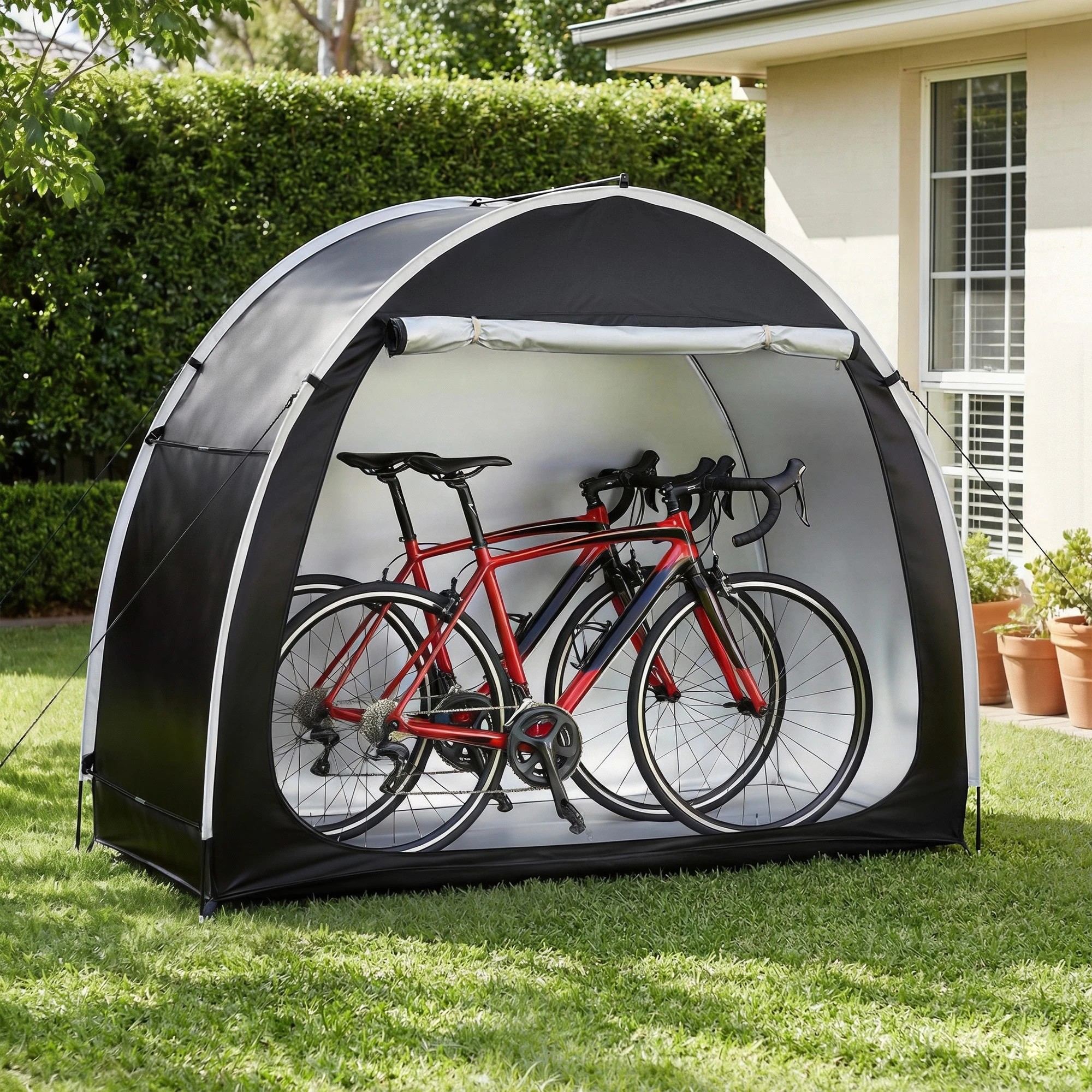4 Giantz Bike Storage Tent Waterproof Outdoor UV Protection Shelter w/ Large Space - Black, 4 of 4