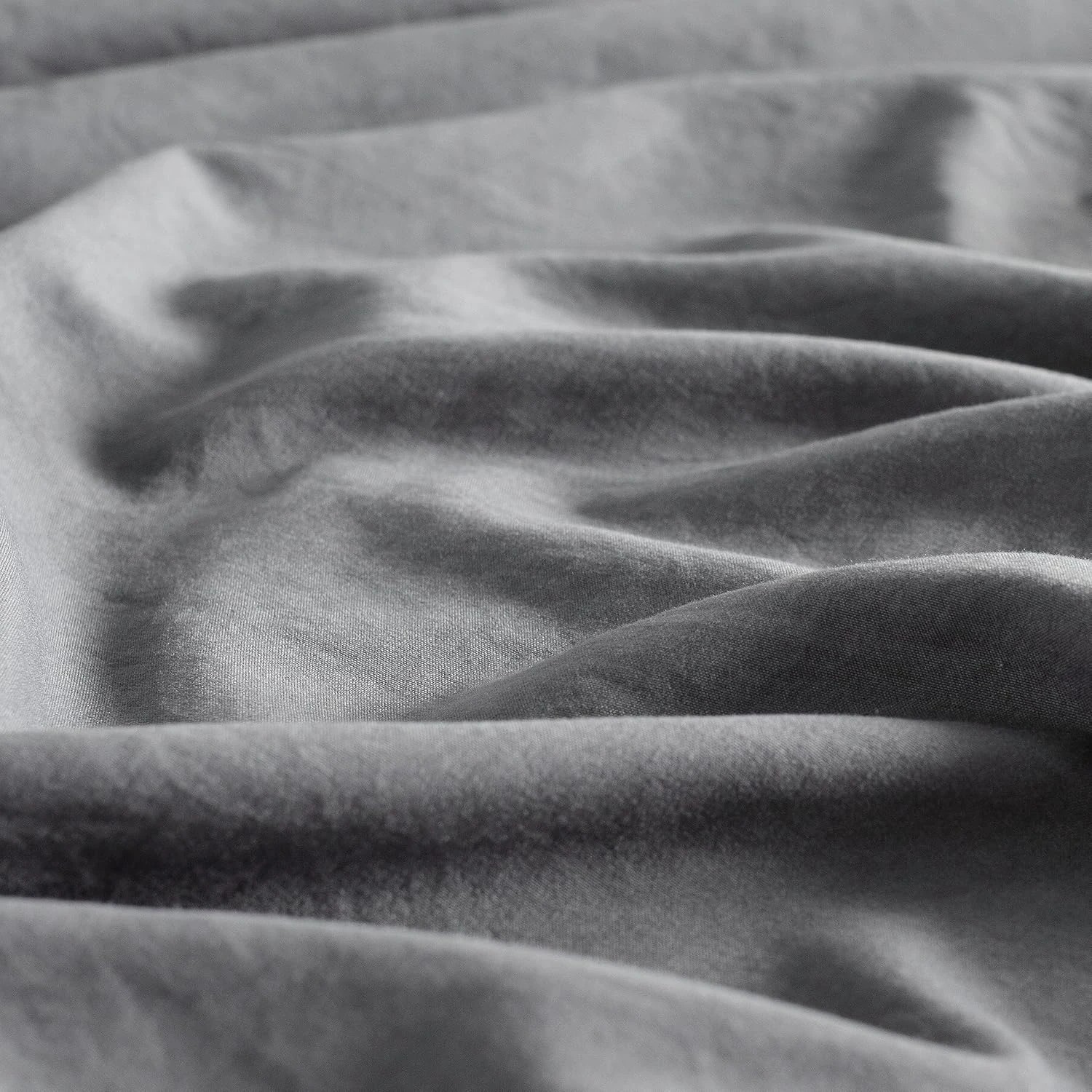 5 CleverPolly 100% Vintage Washed Microfibre Sheet Set - Single Bed - Grey, 5 of 5