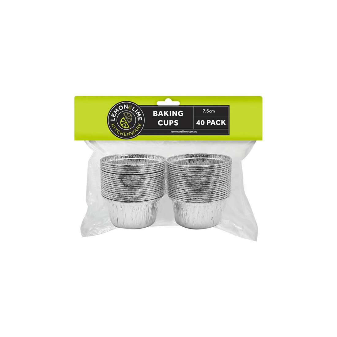 1 40pk Lemon & Lime 7.5cm Aluminium Oven Baking Cups Round Cupcake Mould/mold
 - Multi, 1 of 2