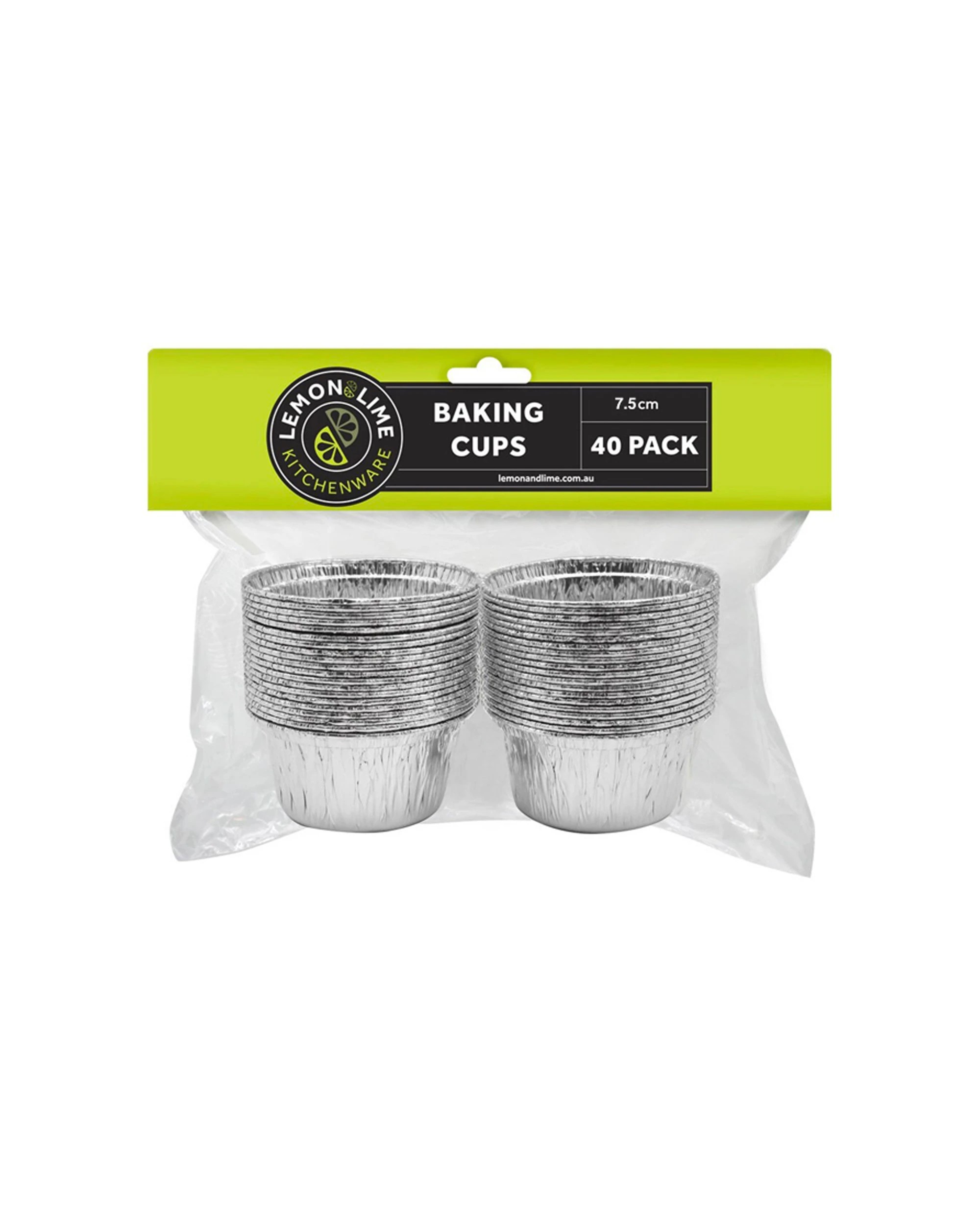1 40pk Lemon & Lime 7.5cm Aluminium Oven Baking Cups Round Cupcake Mould/mold
 - Multi, 1 of 2