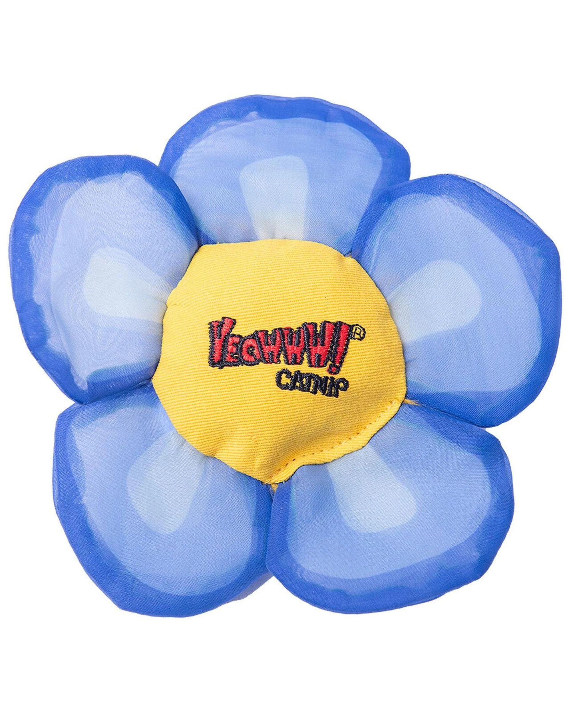 3 Yeowww Daisys Flower Tops Catnip Filled Durable Plush Cat Toy Blue, 3 of 6