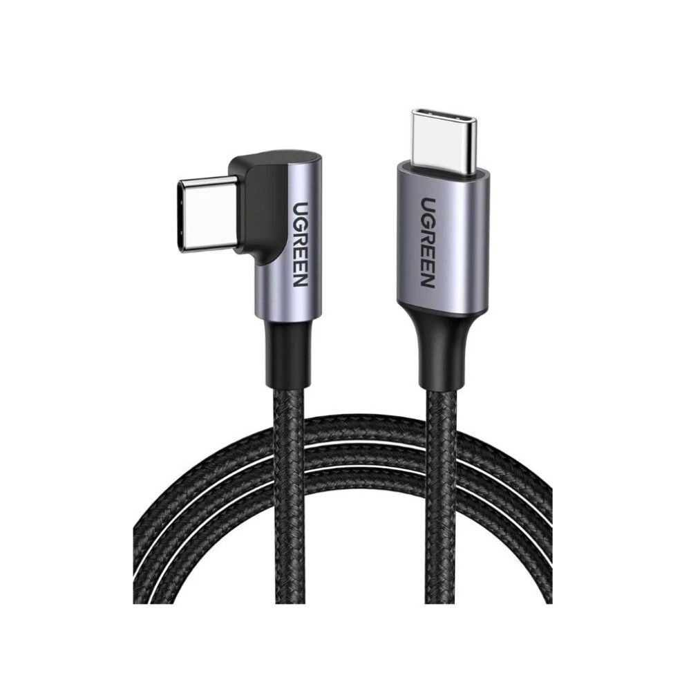 1 Ugreen 90 Degree Angle USB-C Male to USB-C Male 60W Braided Cable 1m, 1 of 1