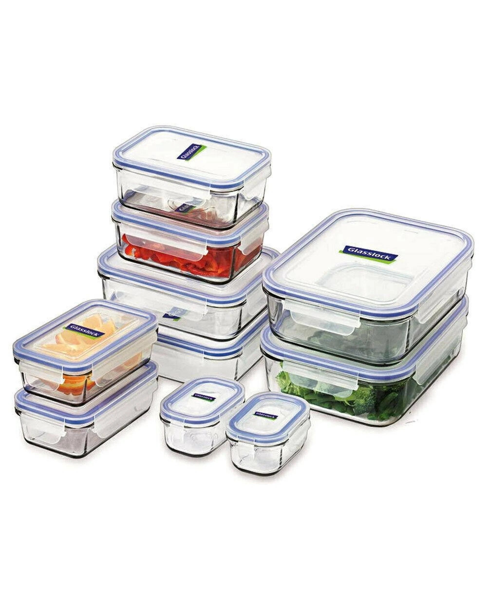 2 Glasslock 20pc Tempered Glass Microwave Safe Container Set W Lid, 2 of 2