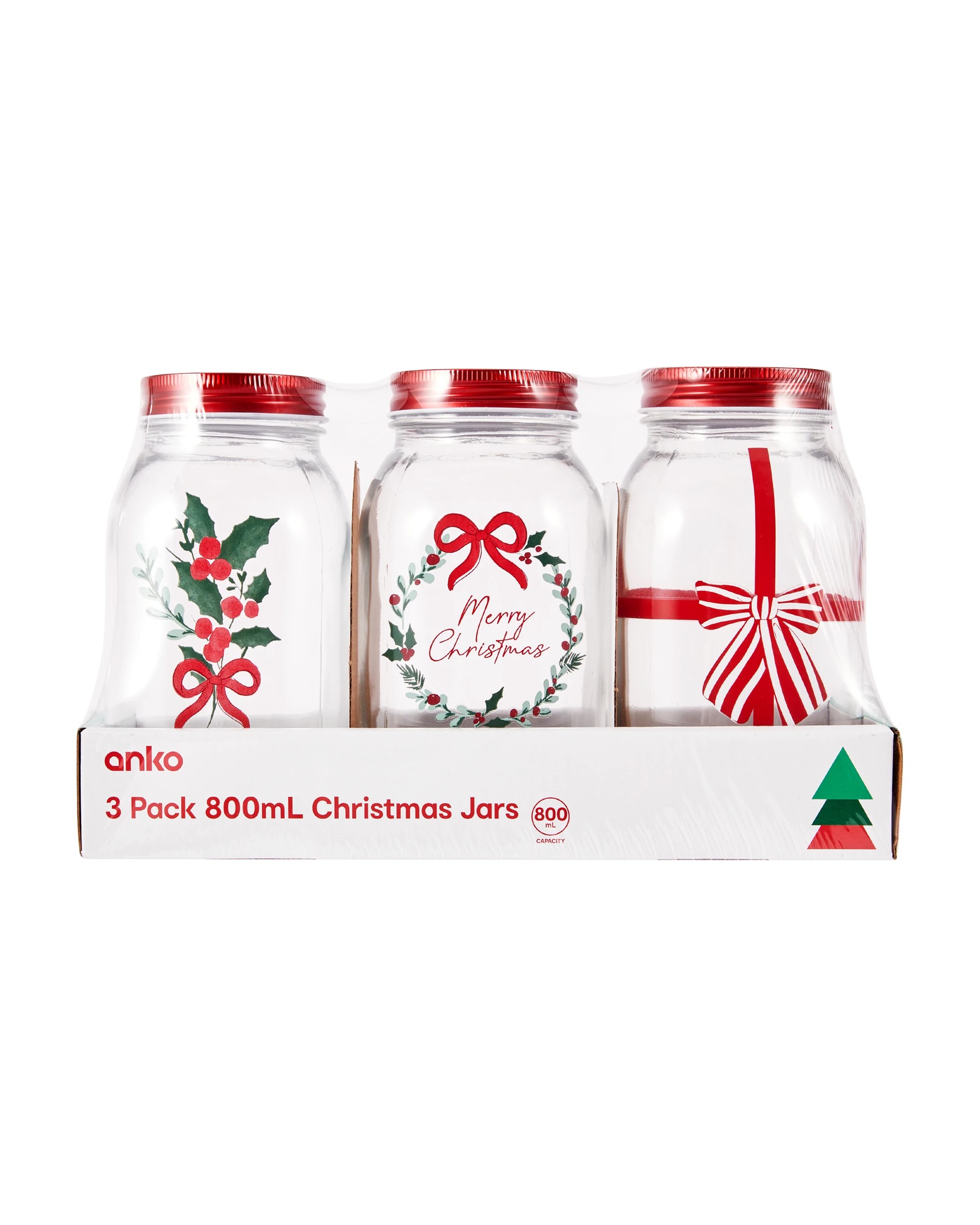 5 3 Pack 800ml Christmas Jars, 5 of 5