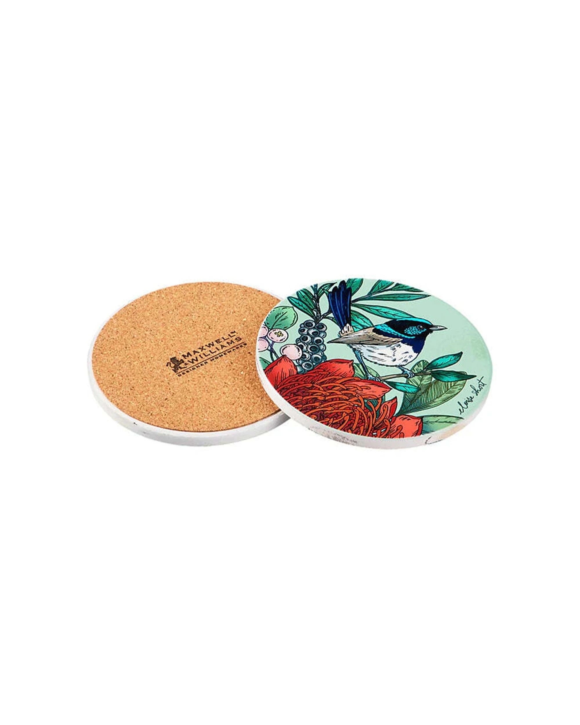 2 Maxwell & Williams 4PK Eloise Short Native Grace Ceramic Coaster Set - Natural, 2 of 3