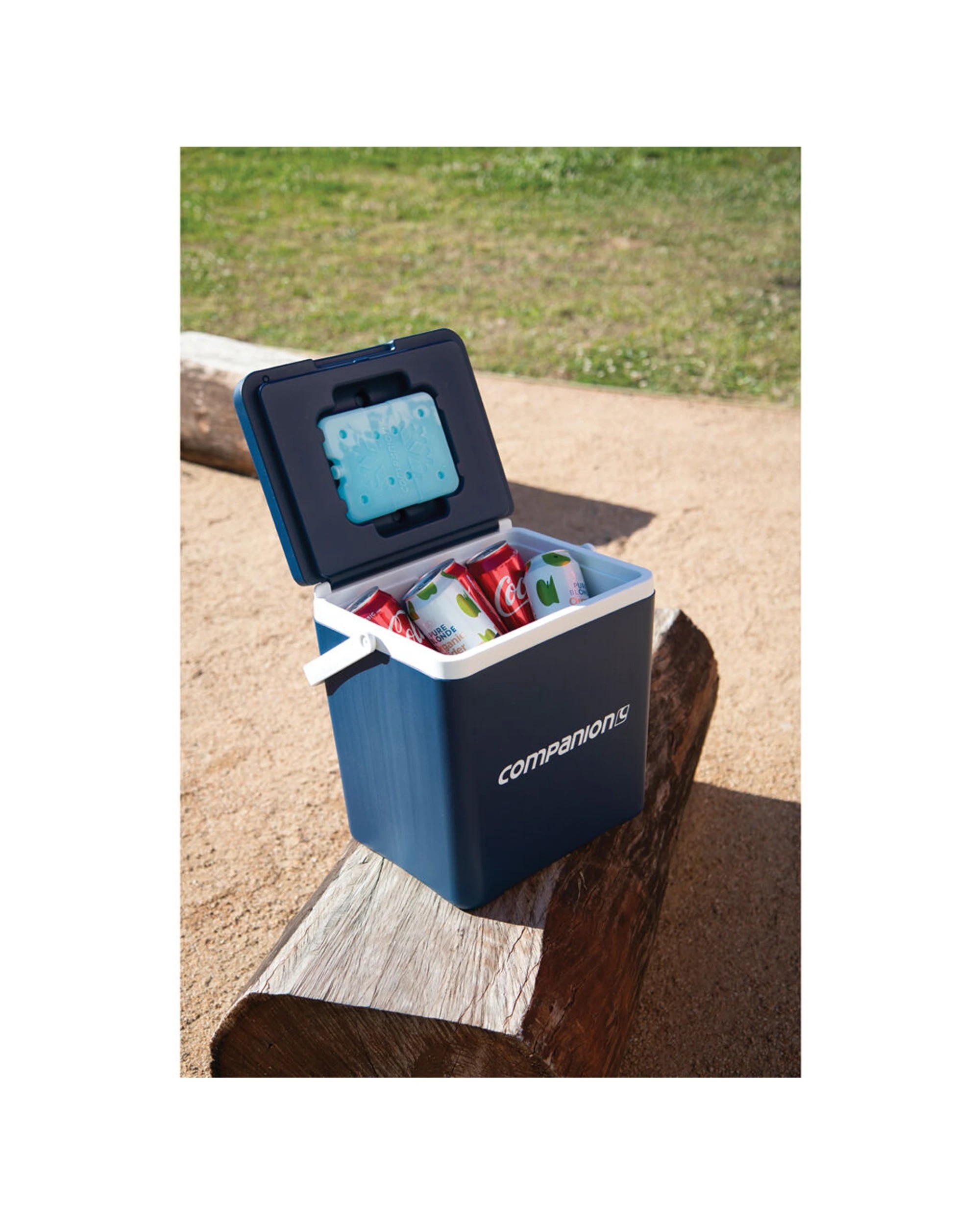 3 Companion 14L Hard Shell Camping Cooler With Cup Holders Snap-In Ice Brick - Blue, 3 of 3