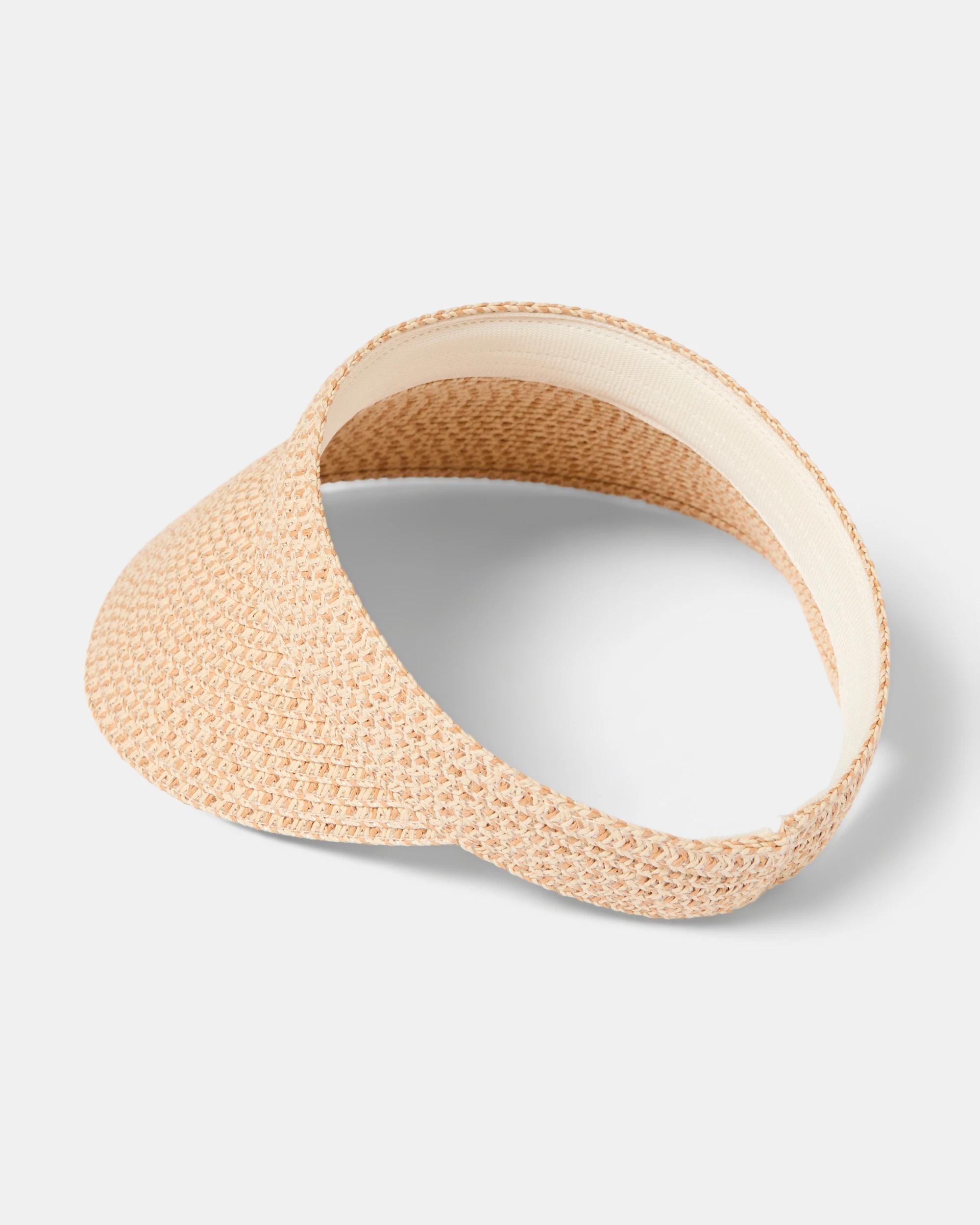 2 Plain Woven Visor Natural, 2 of 3