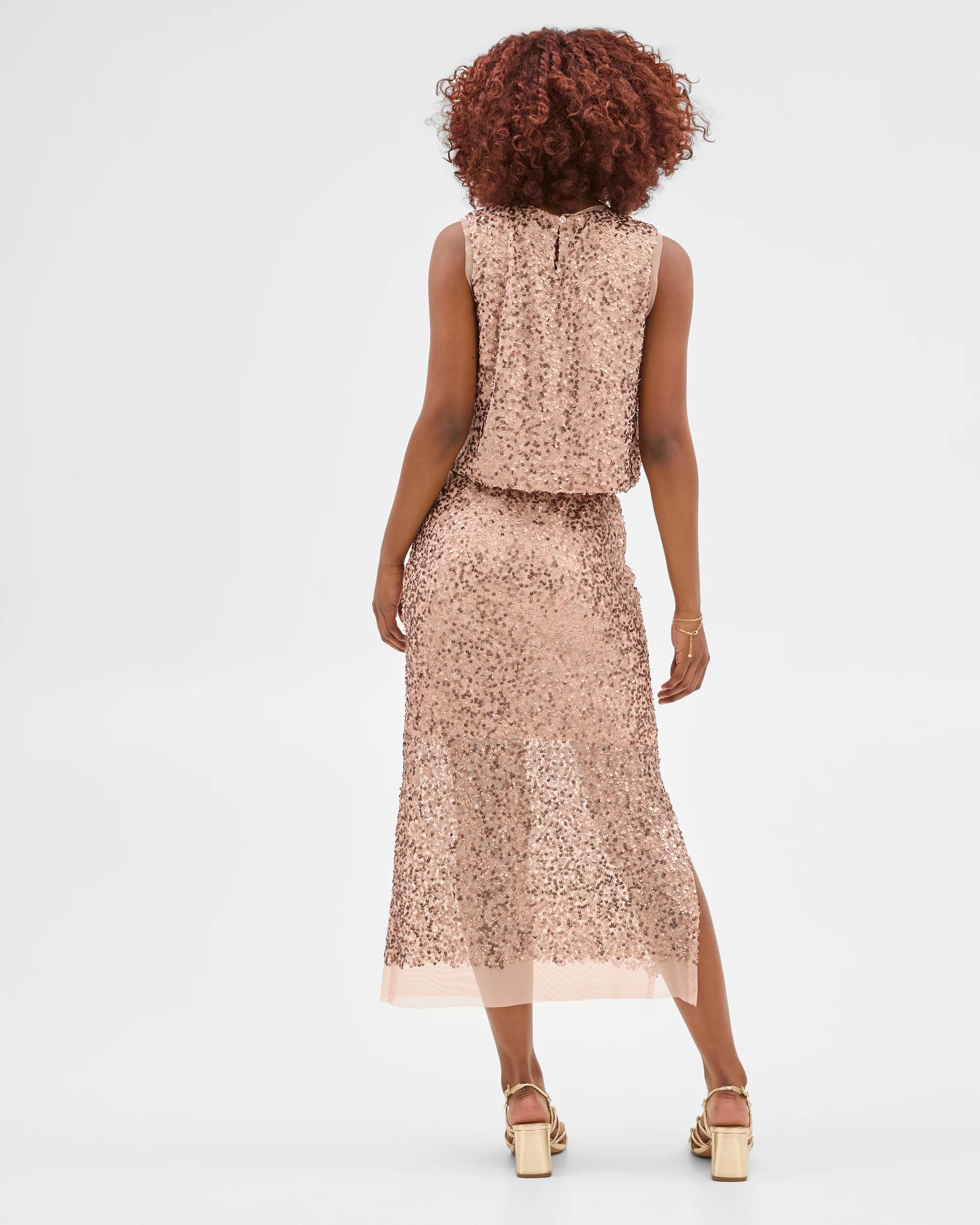 6 Target Petites Sequin Midi Skirt CHAMPAGNE, 6 of 7