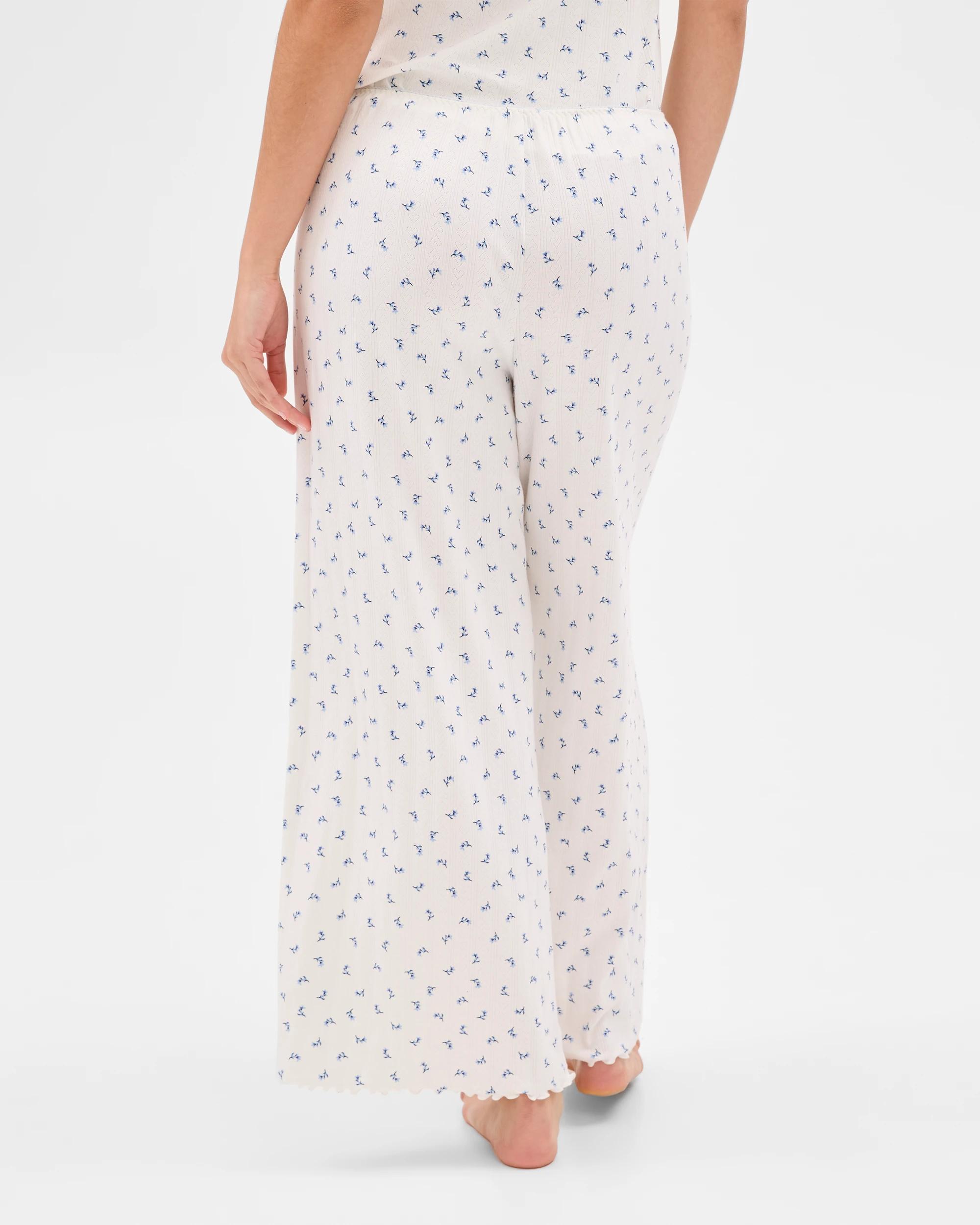 6 Target Womens Australian Cotton Pointelle Sleep Pants DITSY BLUE/WHITE, 6 of 7