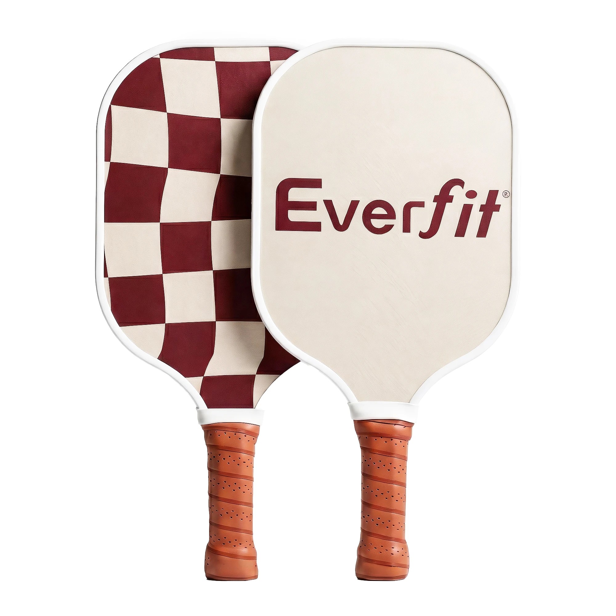 1 Everfit Pickleball Paddle Set Fibreglass Racquet Honeycomb Core With Bag - Burgundy, 1 of 7